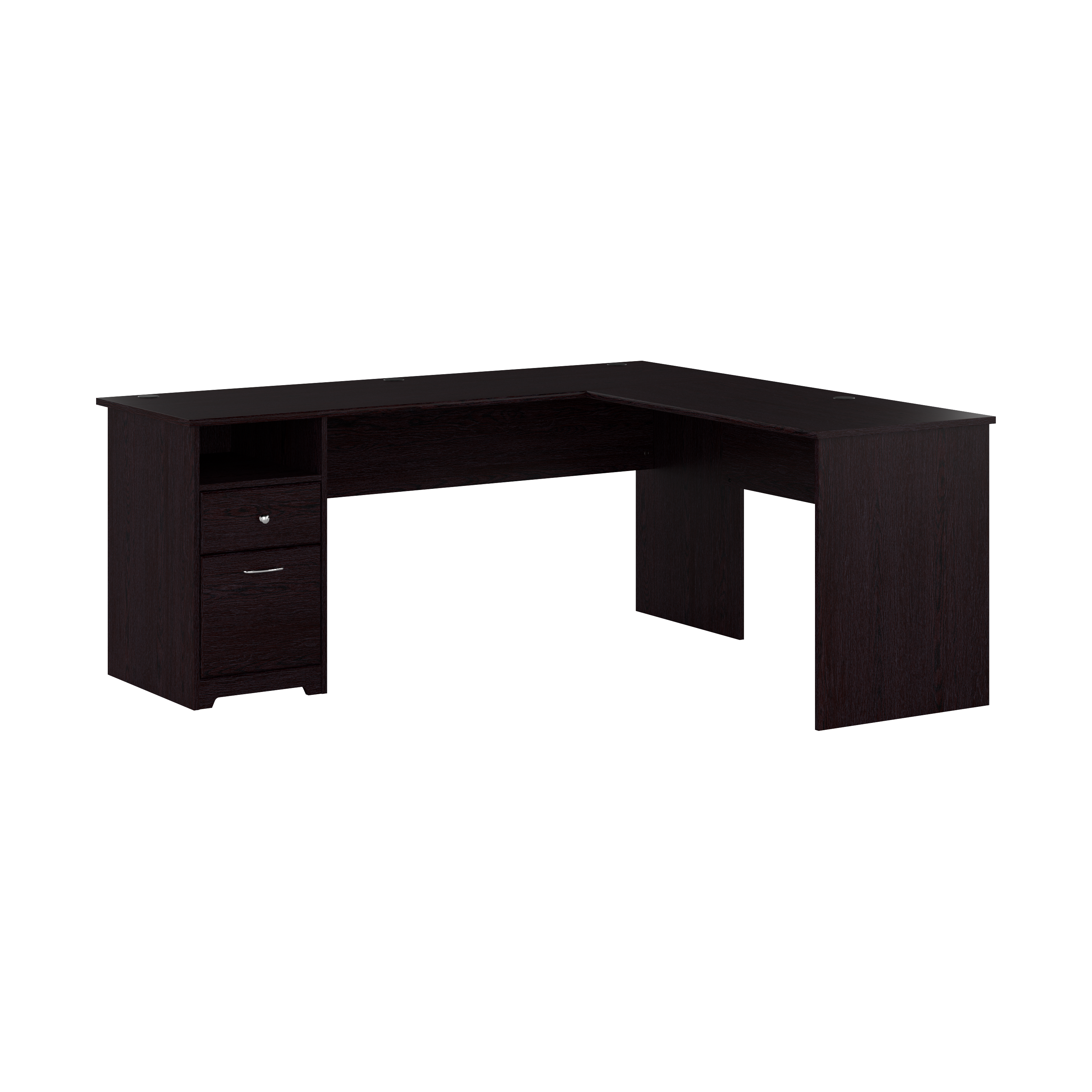 Shop Bush Furniture Cabot 72W L Shaped Computer Desk with Drawers 02 CAB051EPO #color_espresso oak