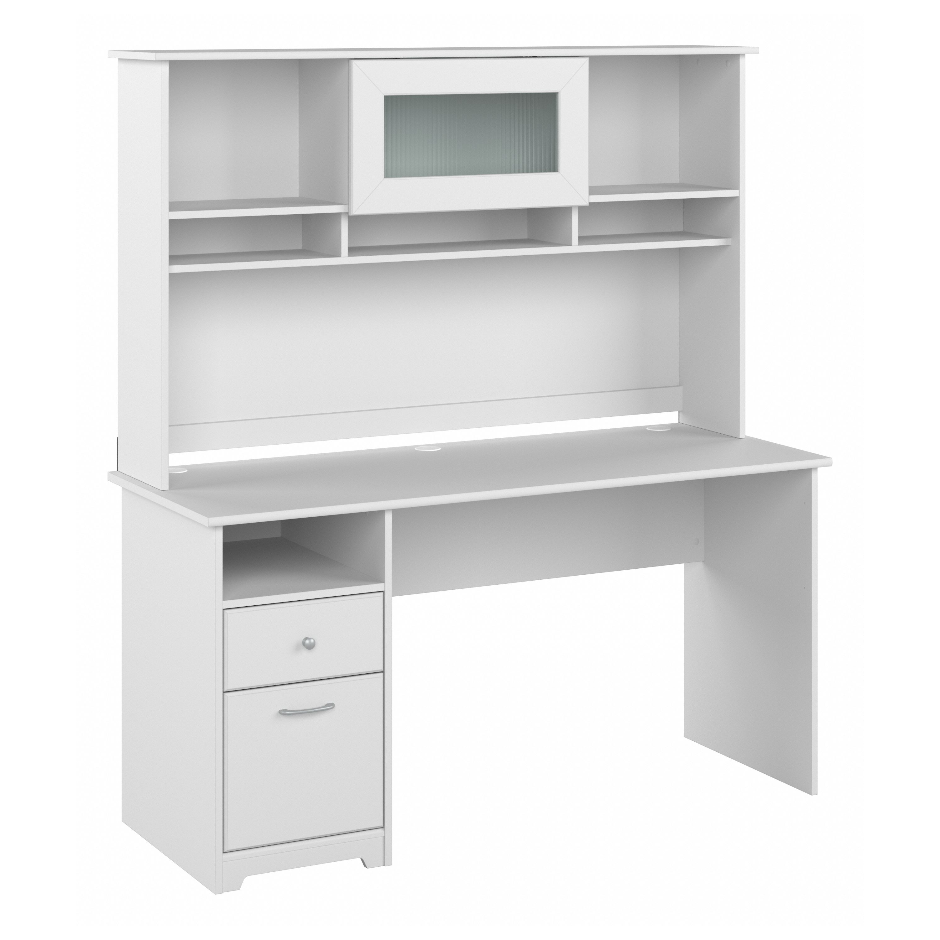 Shop Bush Furniture Cabot 60W Computer Desk with Hutch 02 CAB042WHN #color_white