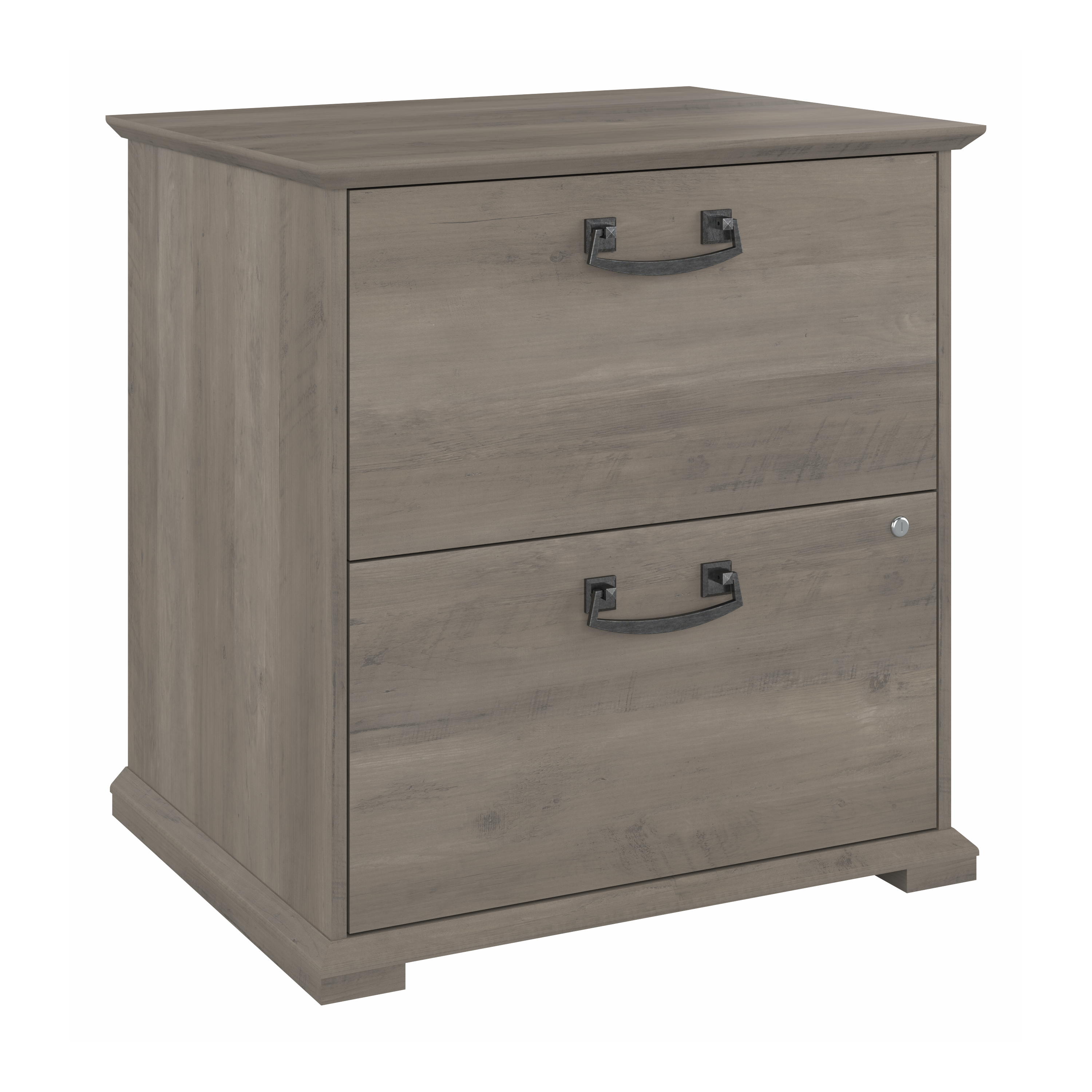Shop Bush Furniture Homestead Farmhouse 2 Drawer Accent Cabinet 02 HOF129DG-Z #color_driftwood gray