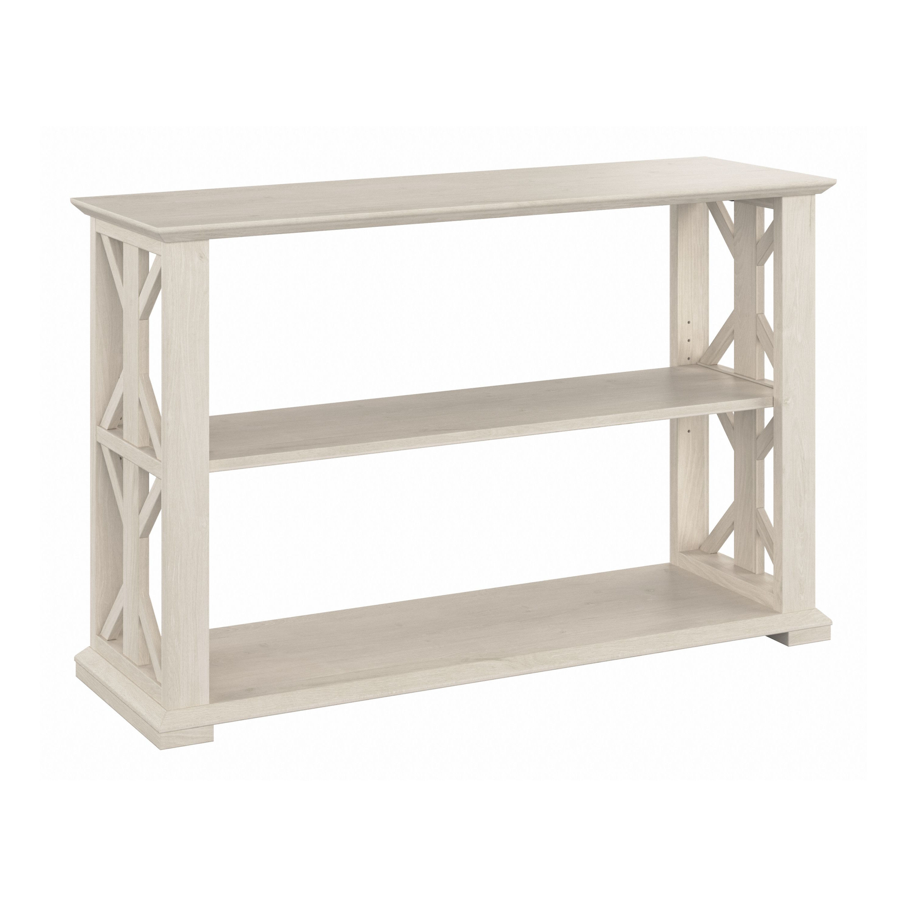 Shop Bush Furniture Homestead Console Table with Shelves 02 HOT248LW-03 #color_linen white oak