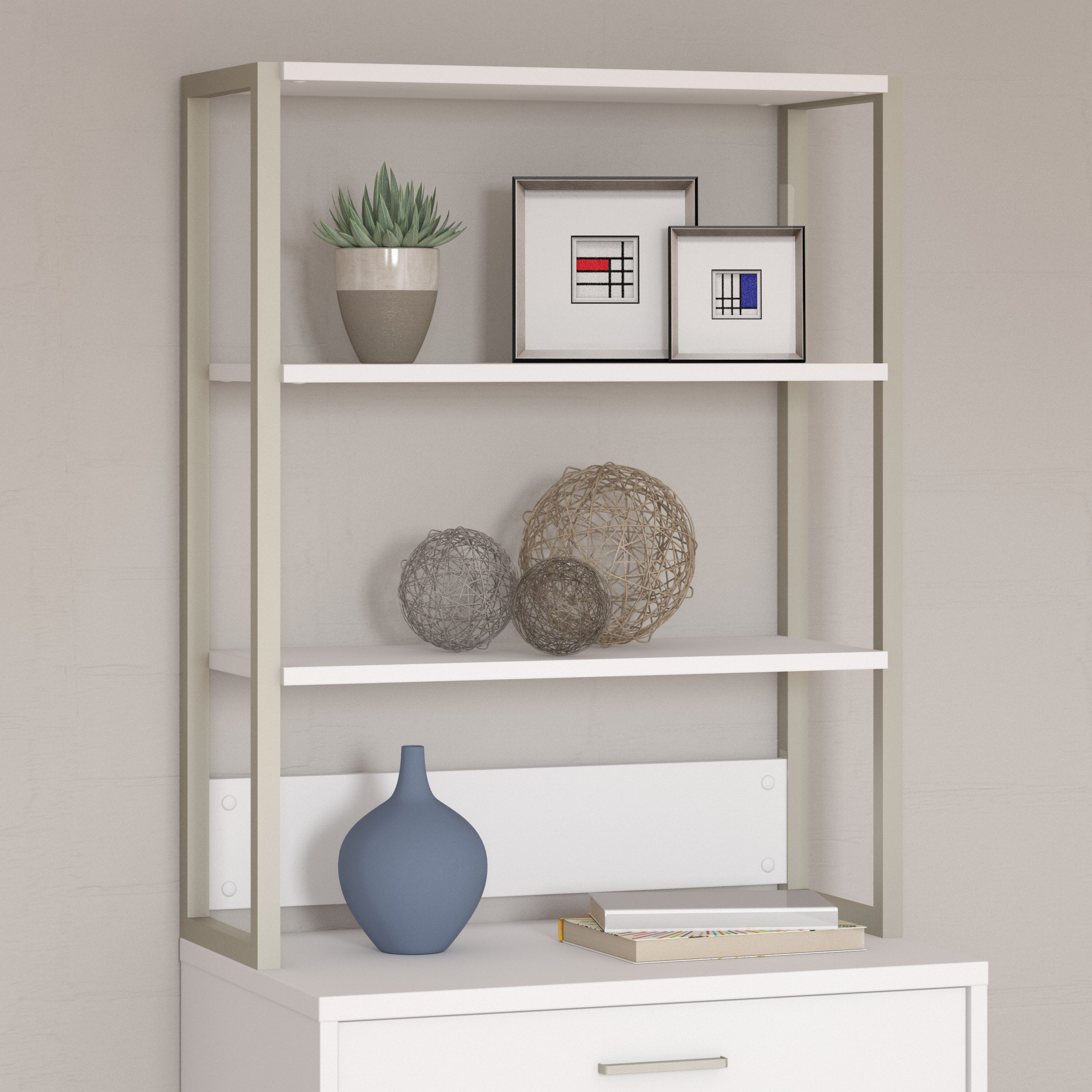 Shop Bush Business Furniture Method Bookcase Hutch 01 KI70206 #color_white
