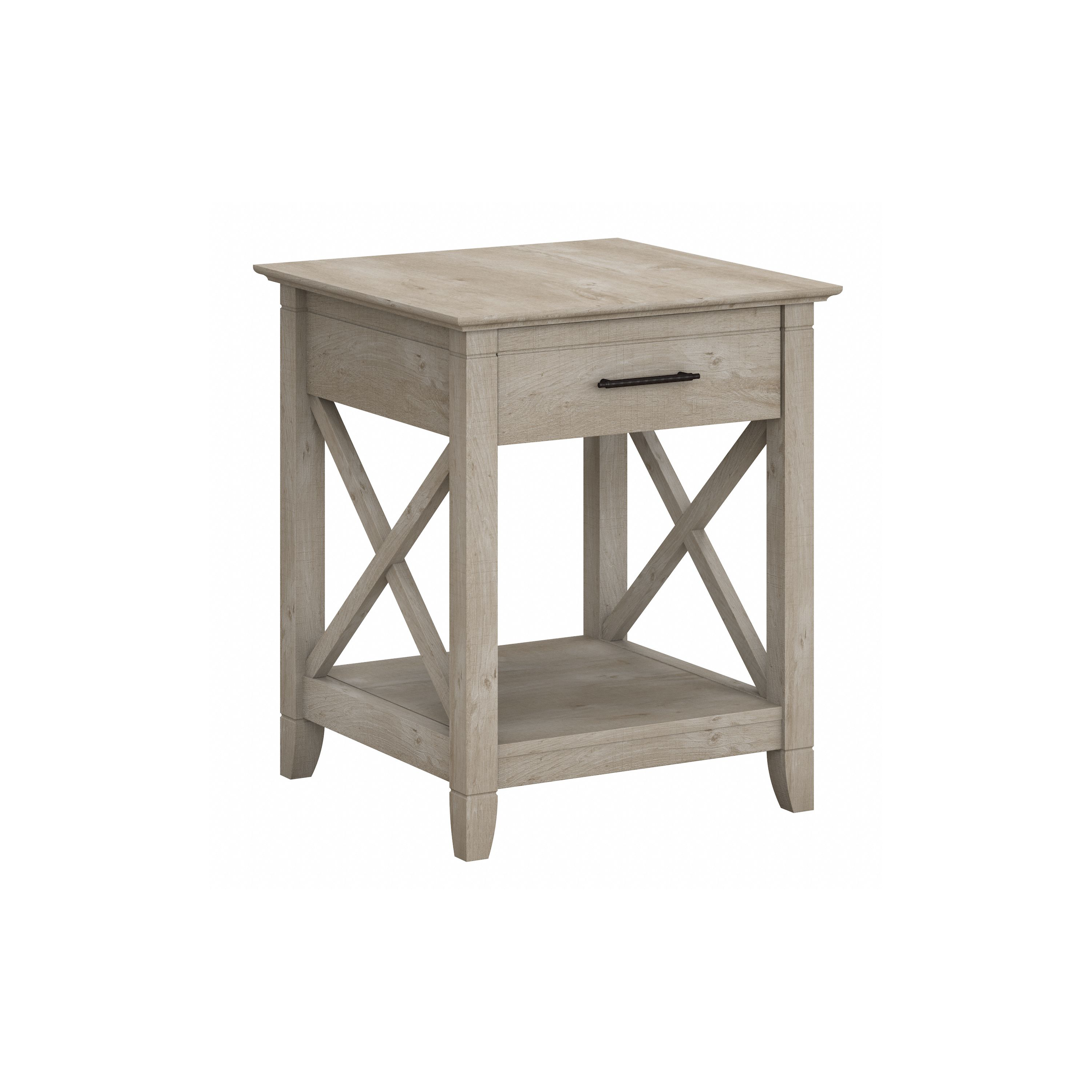 Shop Bush Furniture Key West Nightstand with Drawer 02 KWT120WG-Z #color_washed gray