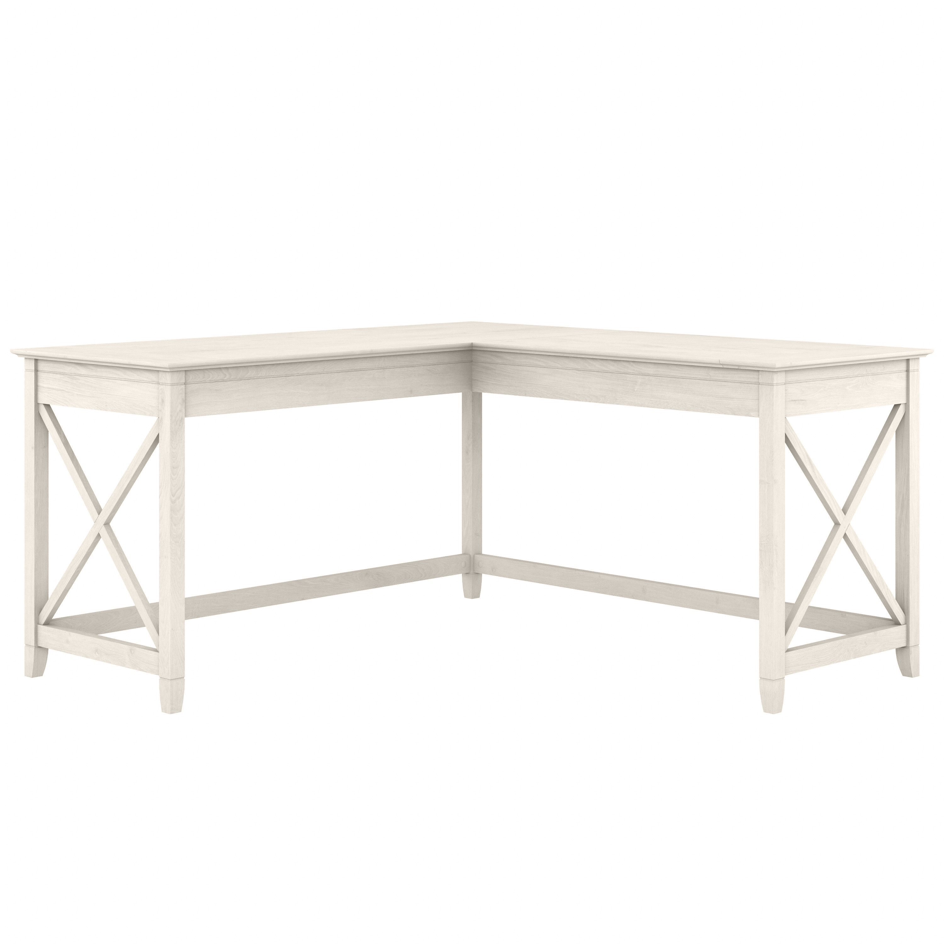 Shop Bush Furniture Key West 60W L Shaped Desk 02 KWD160LW-03 #color_linen white oak