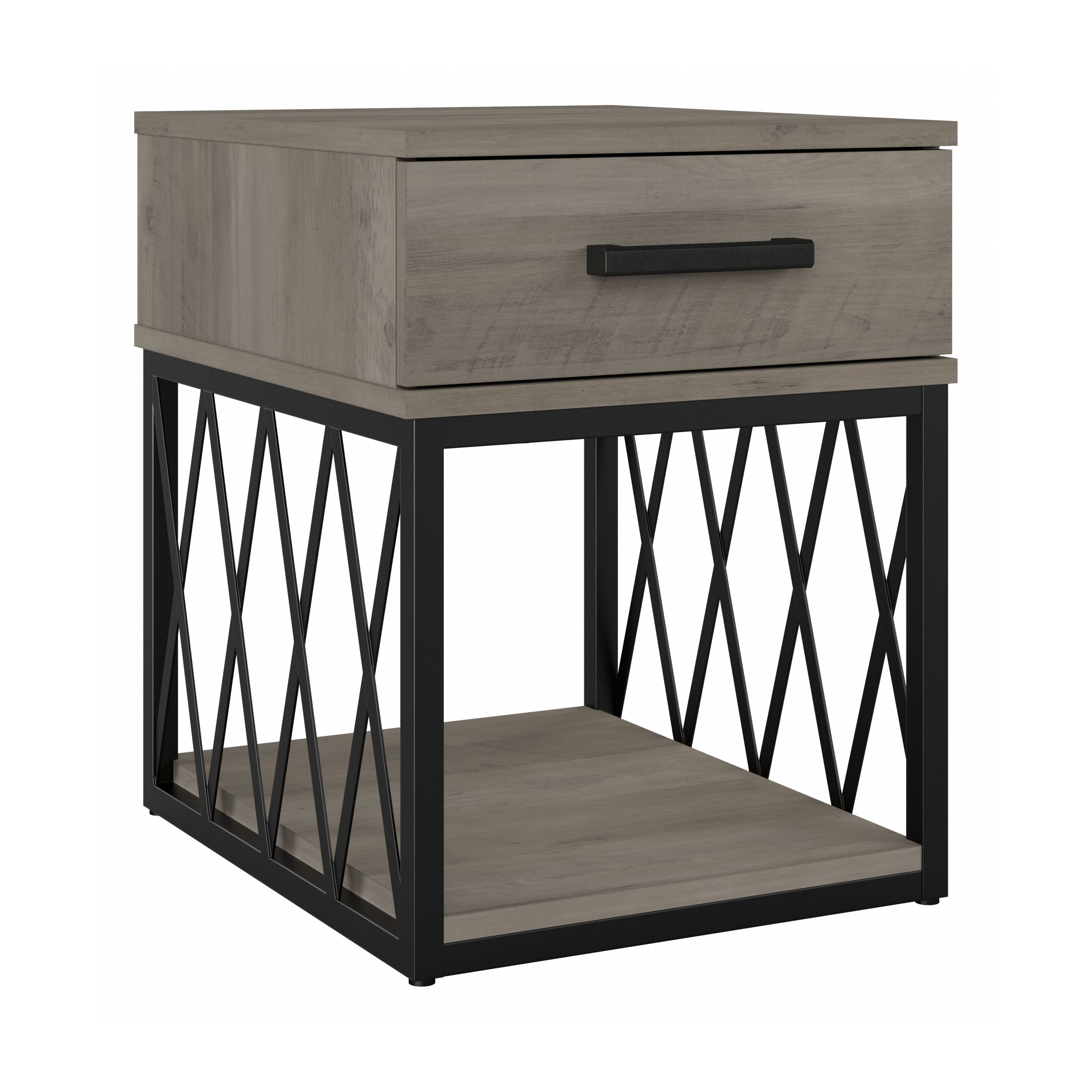 Shop Bush Furniture City Park Industrial End Table with Drawer 02 CPT118DG-03 #color_driftwood gray
