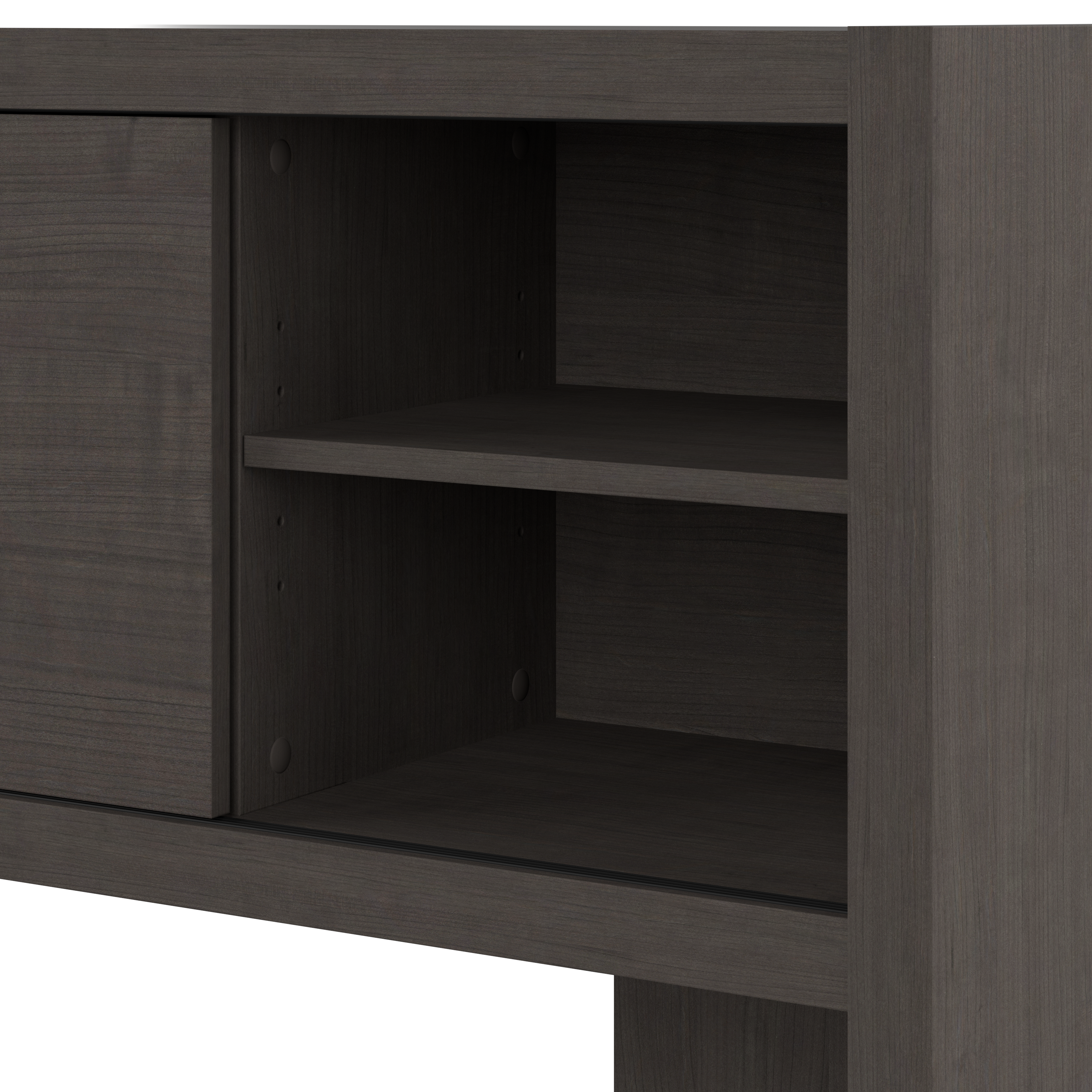 Shop Bush Business Furniture Echo L Shaped Desk with Hutch 04 ECH031CM #color_charcoal maple
