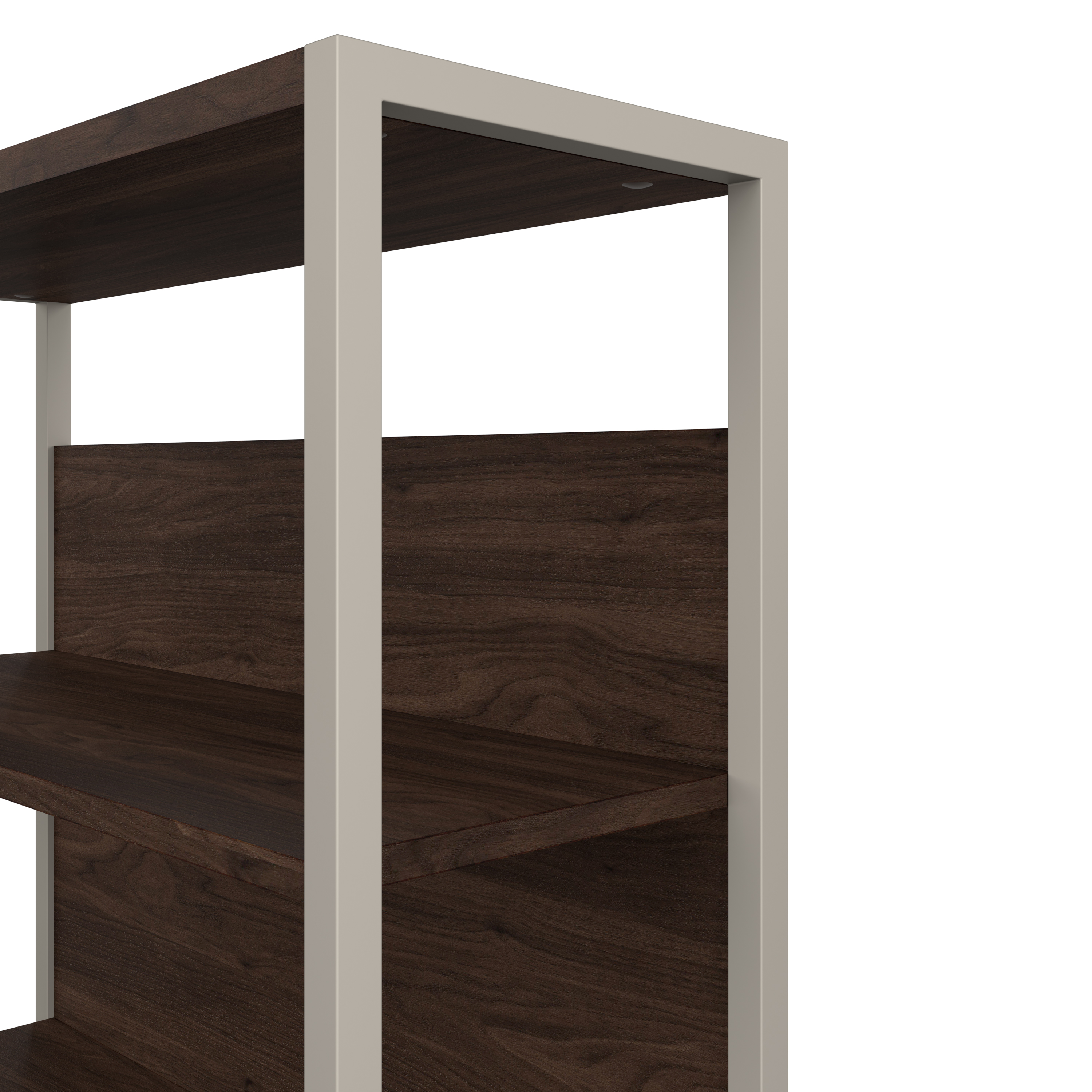 Shop Bush Business Furniture Hybrid Tall Etagere Bookcase 04 HYB023BW #color_black walnut