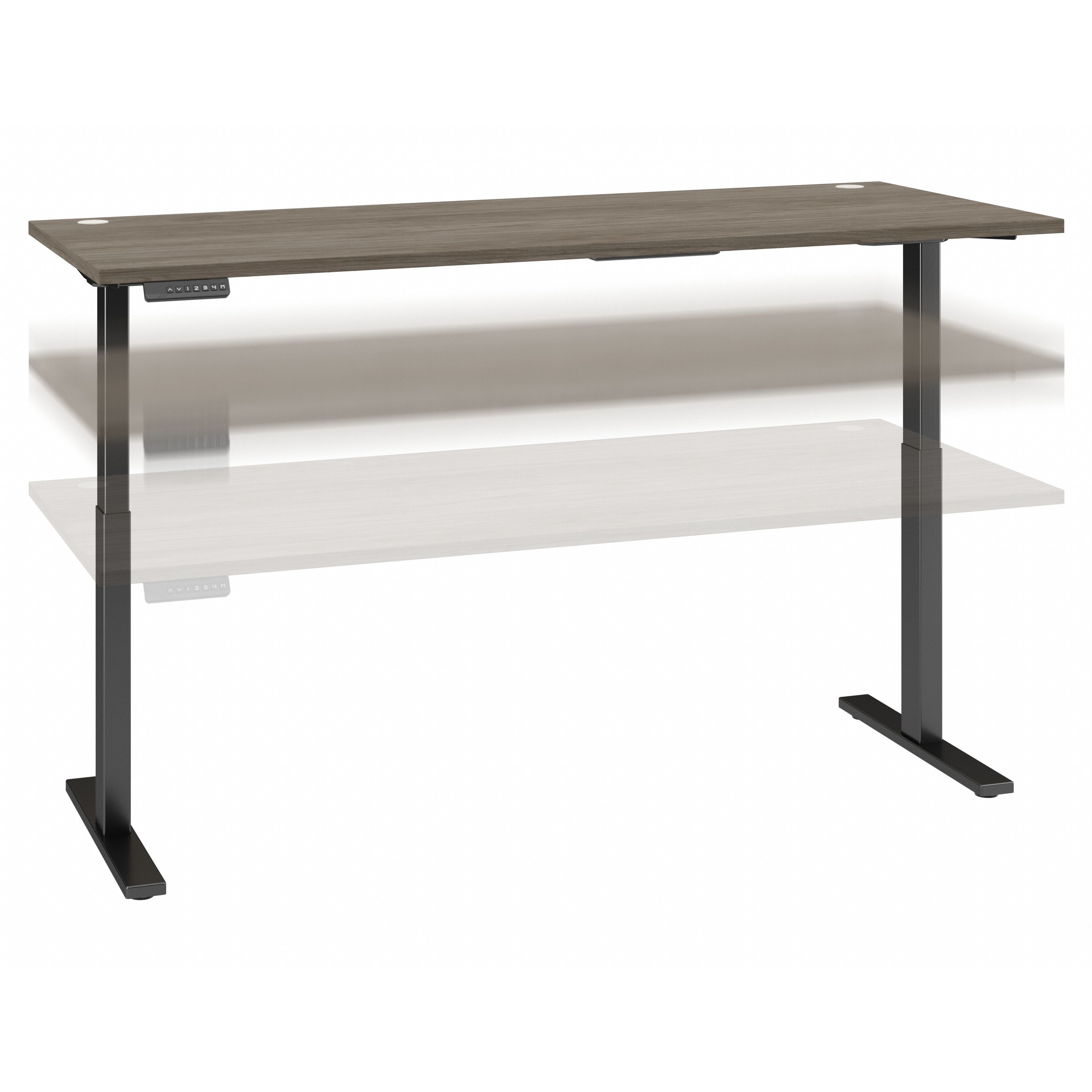 Shop Move 60 Series by Bush Business Furniture 72W x 30D Height Adjustable Standing Desk 02 M6S7230MHBK #color_modern hickory/black powder coat
