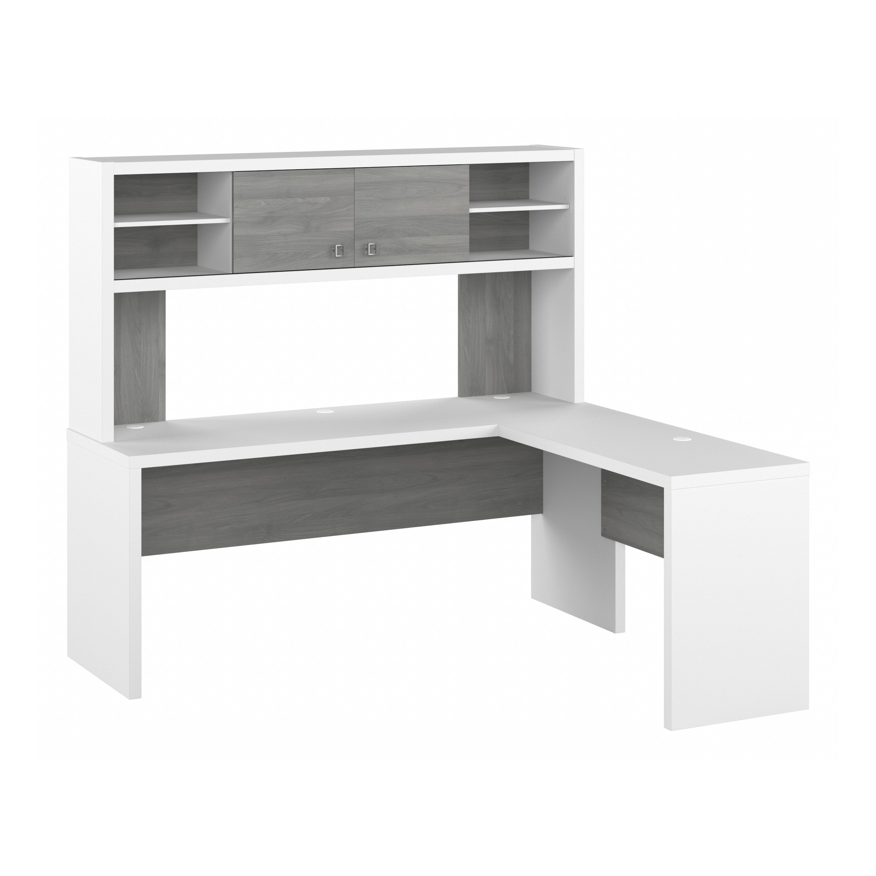 Shop Bush Business Furniture Echo 72W L Shaped Computer Desk with Hutch 02 ECH057WHMG #color_pure white/modern gray