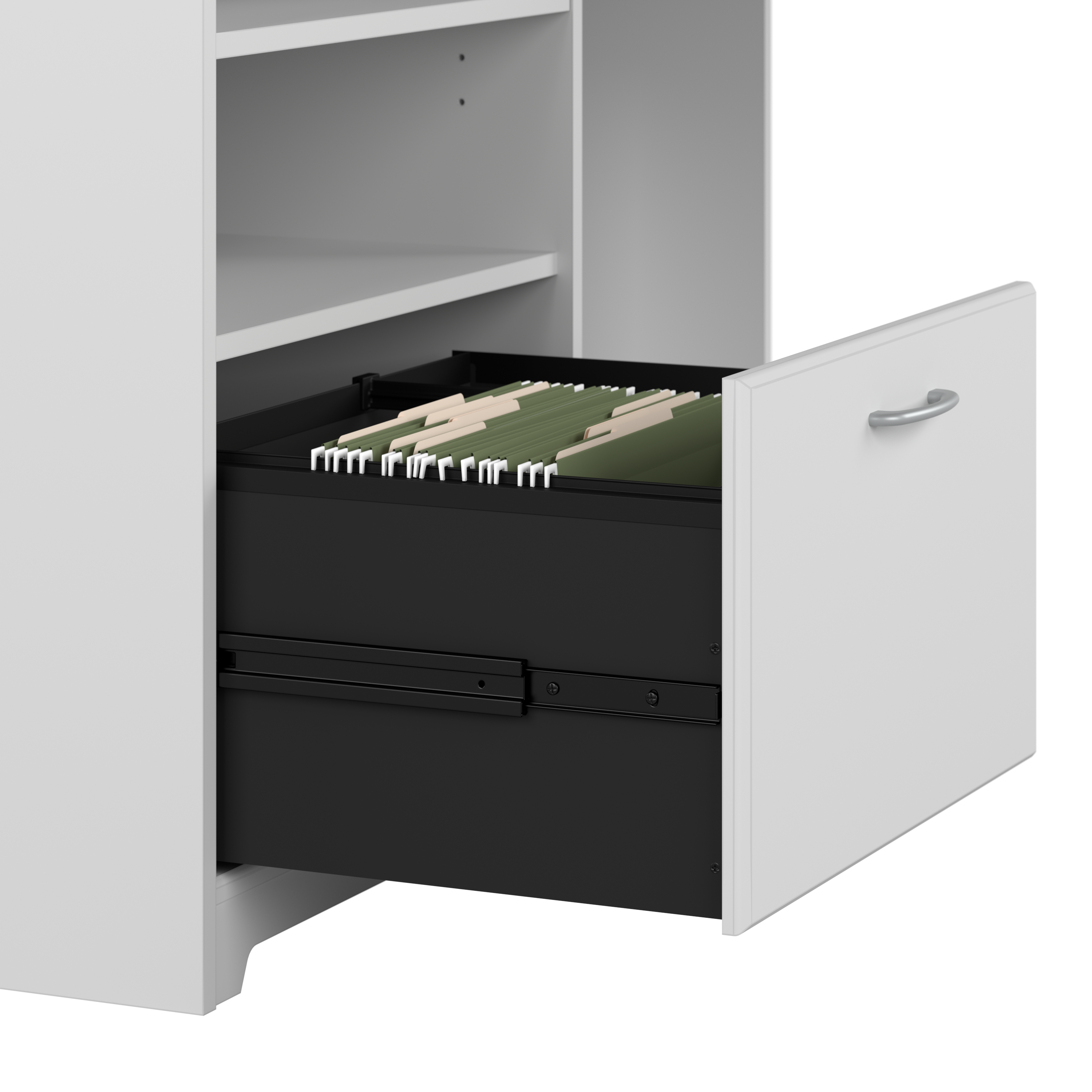 Shop Bush Furniture Cabot 60W Corner Desk with Storage 04 WC31915K #color_white