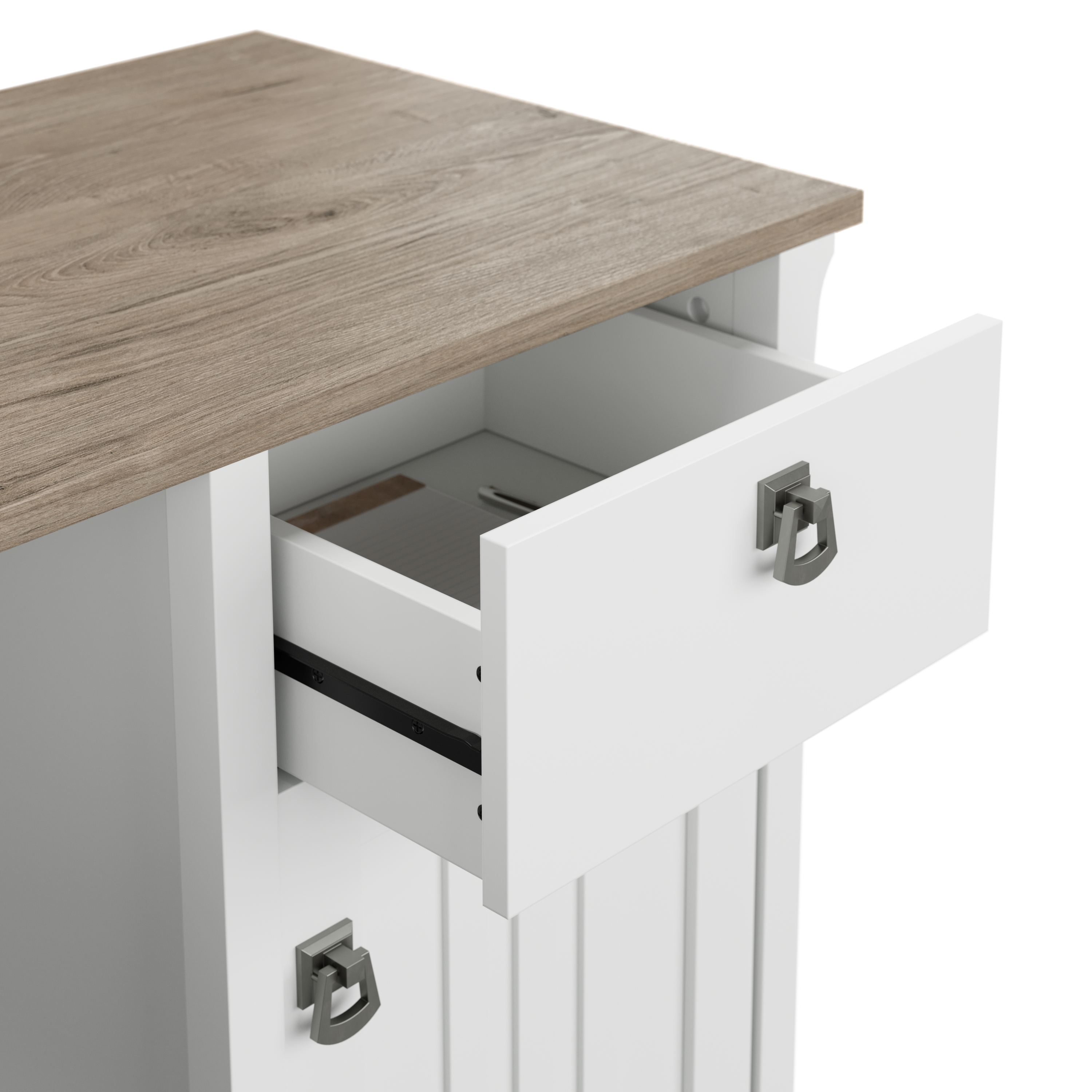 Shop Bush Furniture Salinas 60W L Shaped Desk with Hutch 03 SAL004G2W #color_shiplap gray/pure white