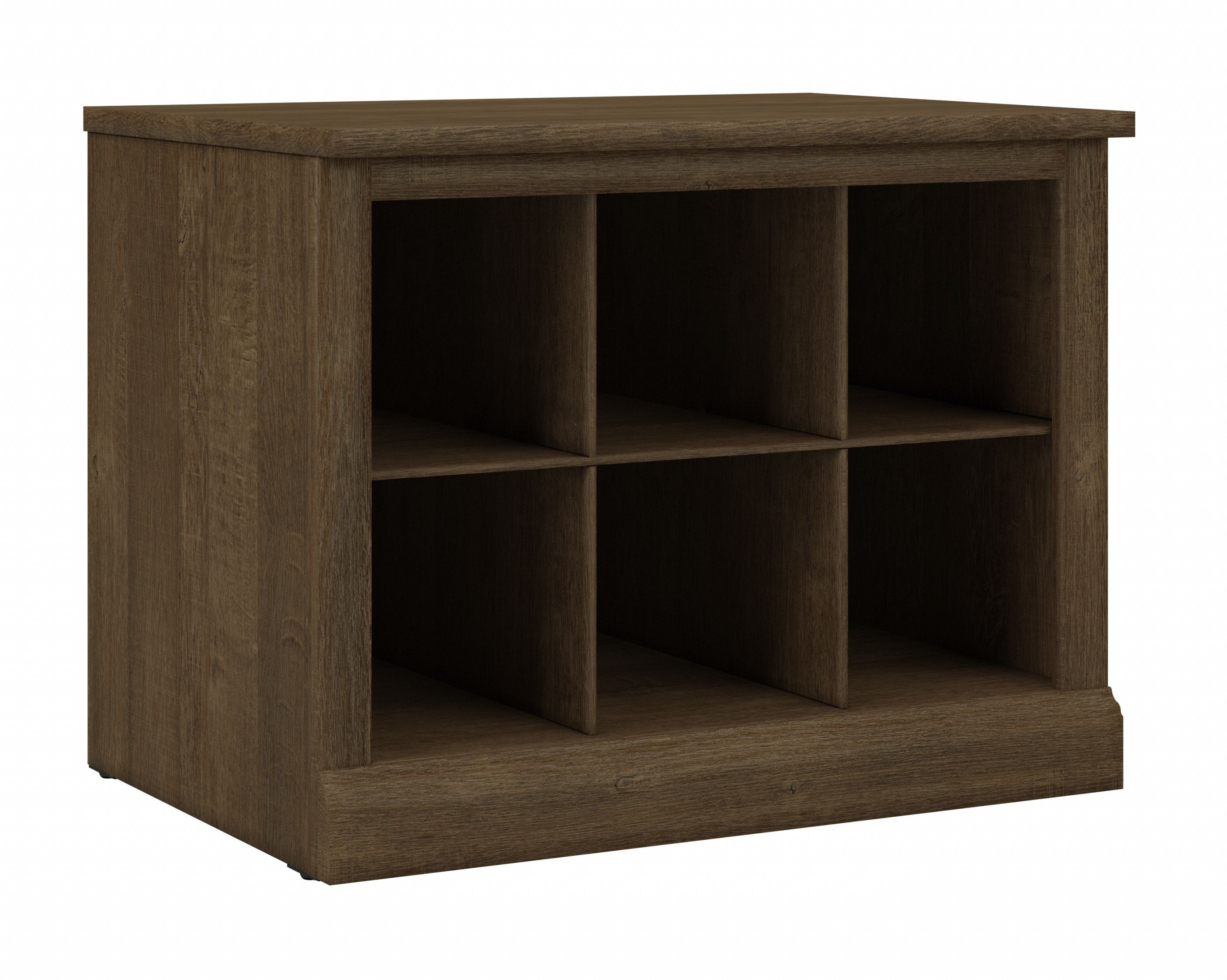Shop Bush Furniture Woodland 24W Small Shoe Bench with Shelves 02 WDS224ABR-03 #color_ash brown
