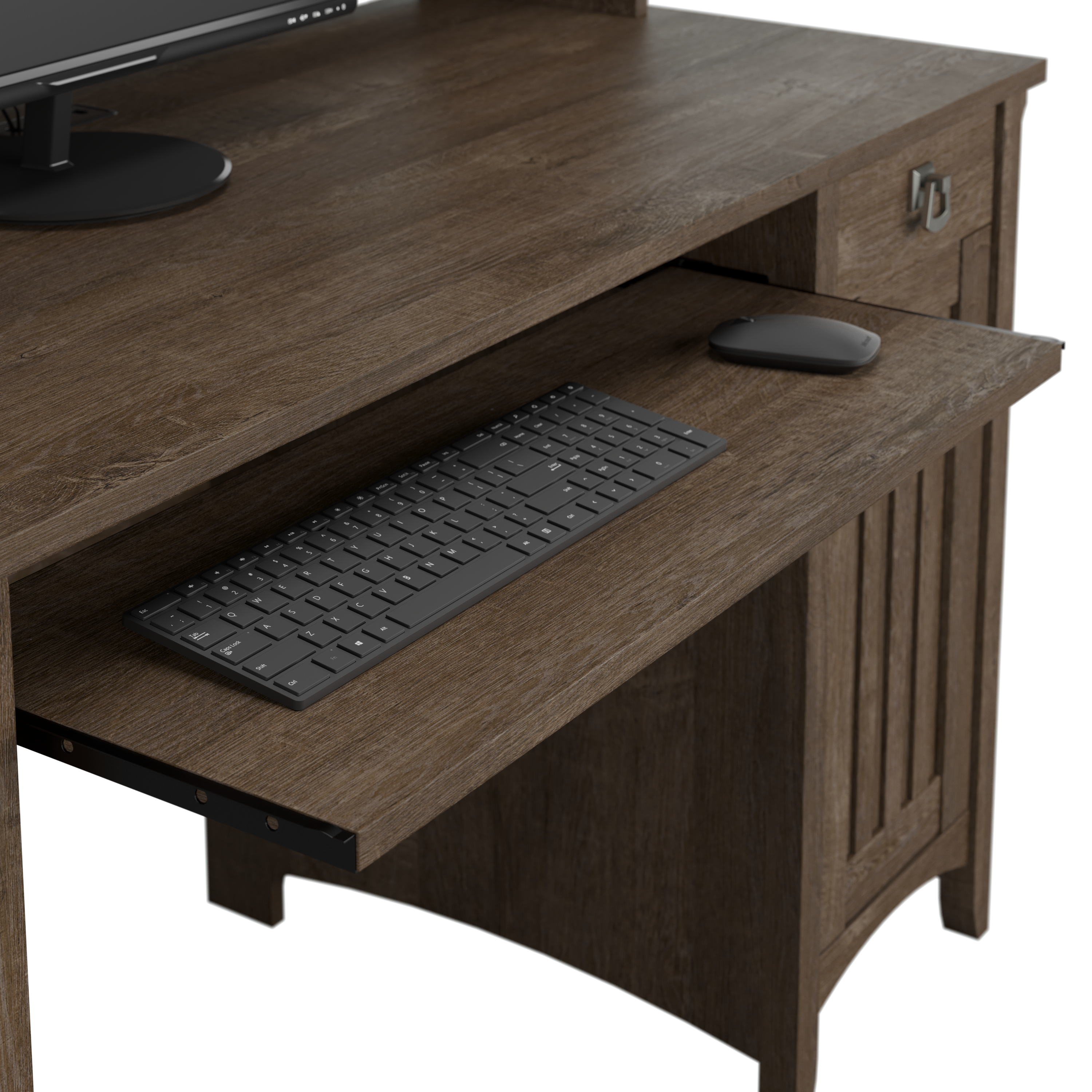 Shop Bush Furniture Salinas Small Computer Desk with Hutch 03 MY72608-03 #color_ash brown