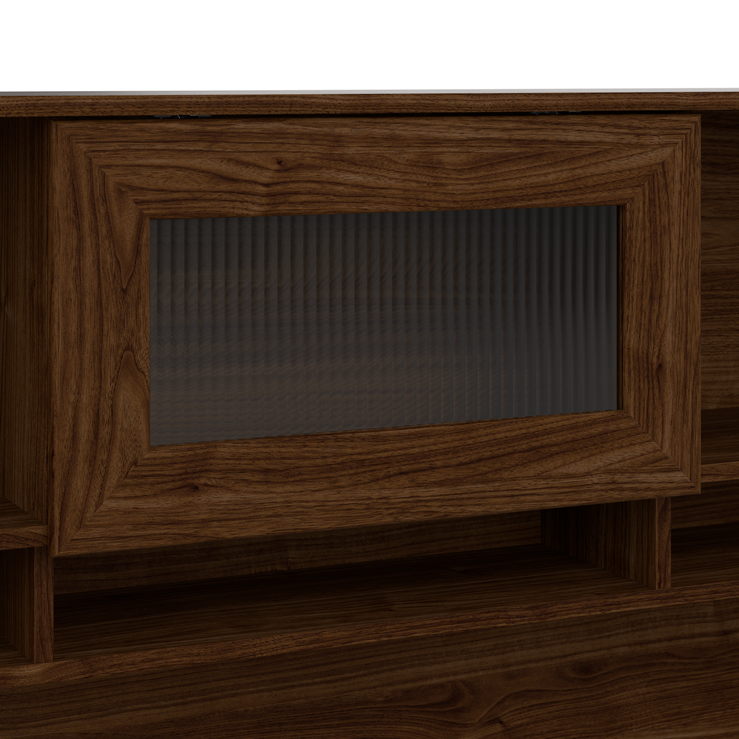 Shop Bush Furniture Cabot 60W L Shaped Computer Desk with Hutch and 5 Shelf Bookcase 05 CAB011MW #color_modern walnut