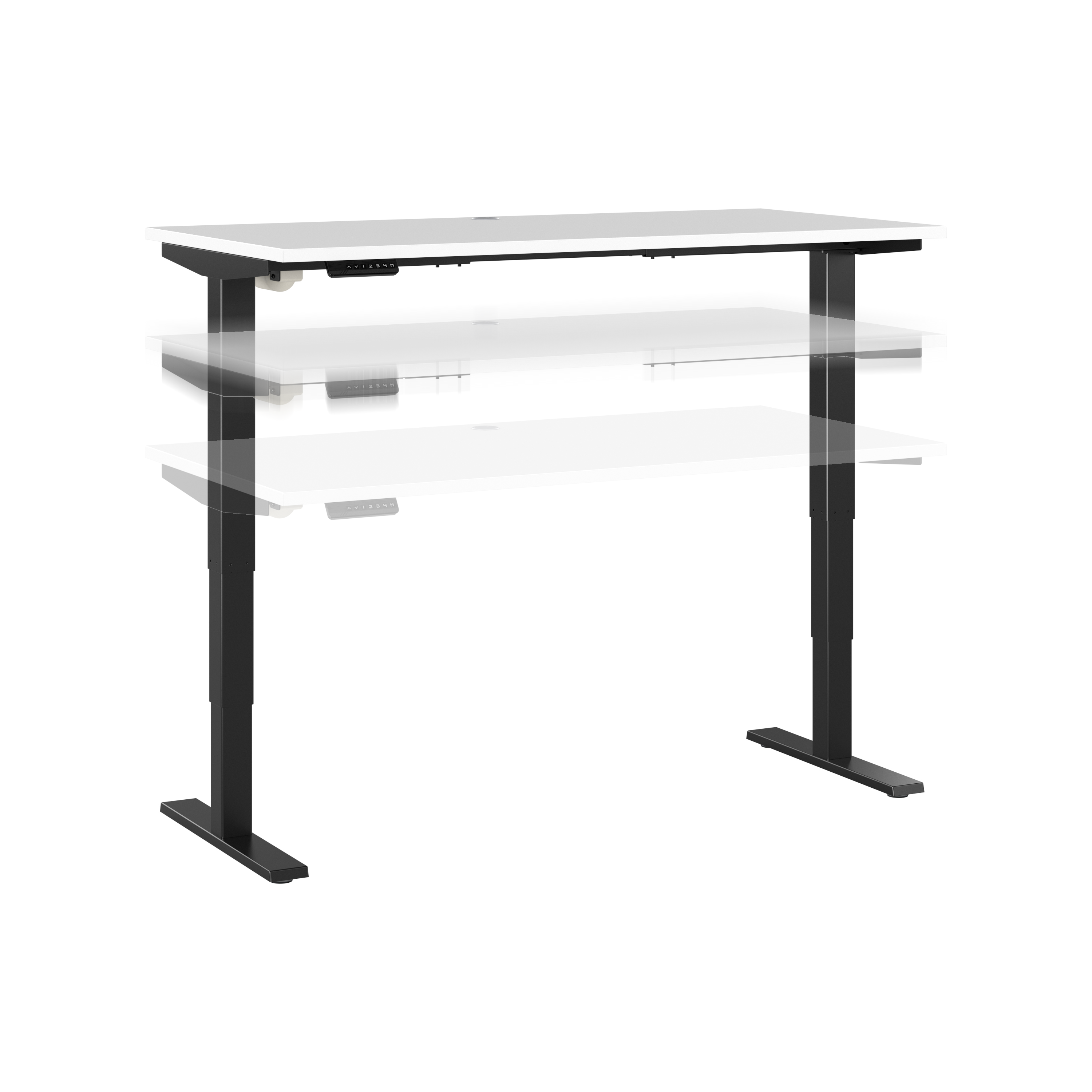 Shop Move 40 Series by Bush Business Furniture 60W x 30D Electric Height Adjustable Standing Desk 02 M4S6030WHBK #color_white/black powder coat