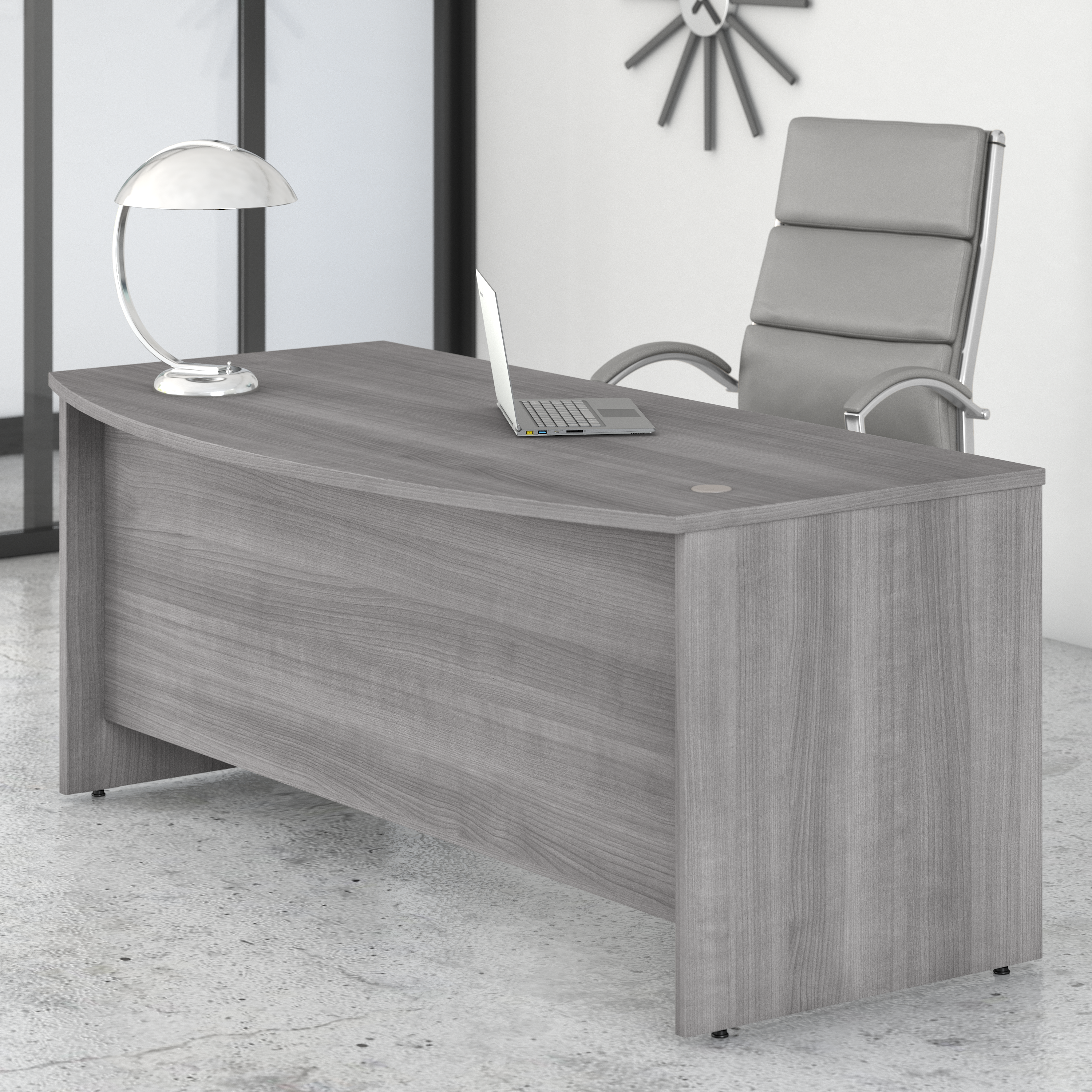 Shop Bush Business Furniture Studio C 72W x 36D Bow Front Desk 01 SCD172PG #color_platinum gray