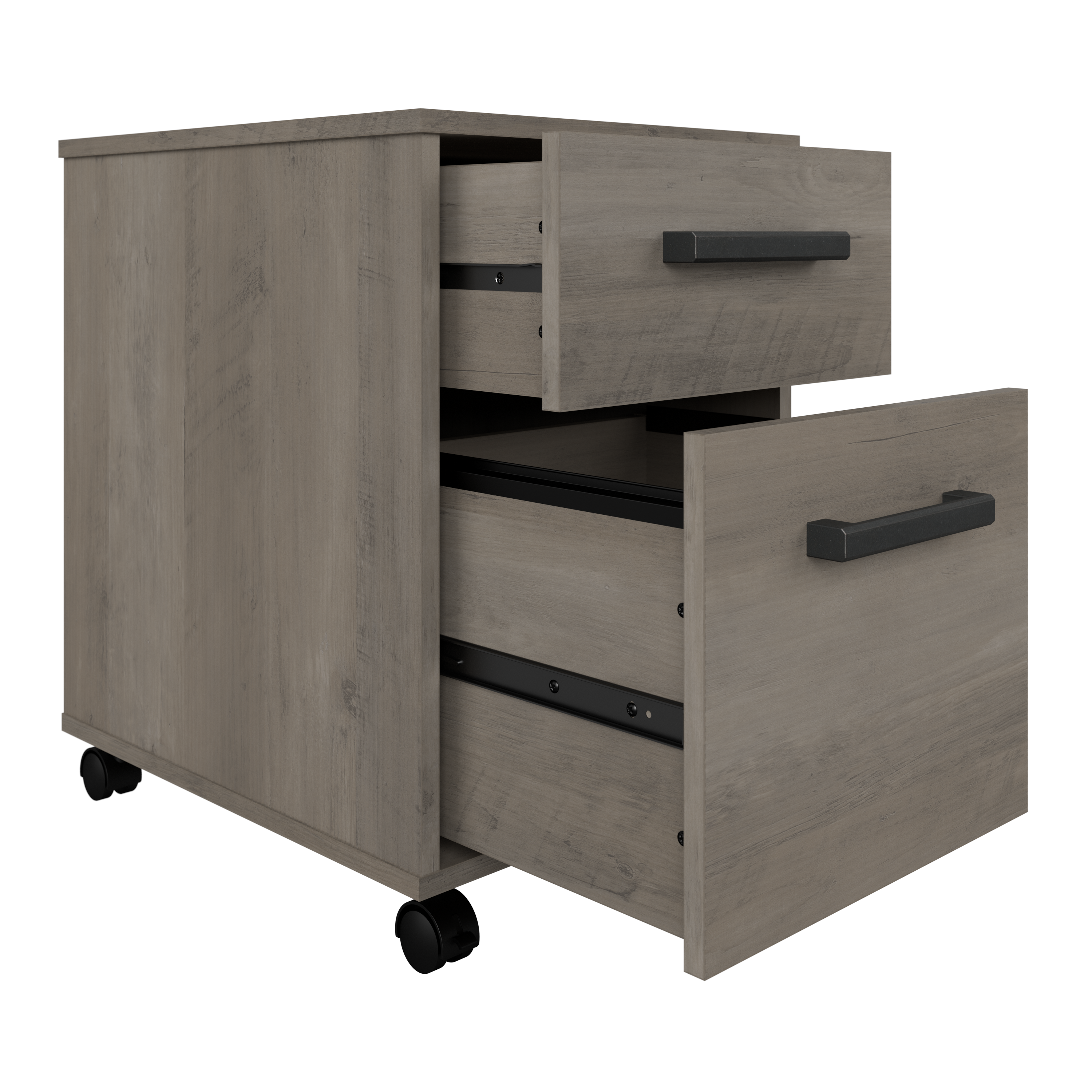 Shop Bush Furniture City Park 60W Industrial L Shaped Desk with Mobile File Cabinet 03 CPK005DG #color_driftwood gray