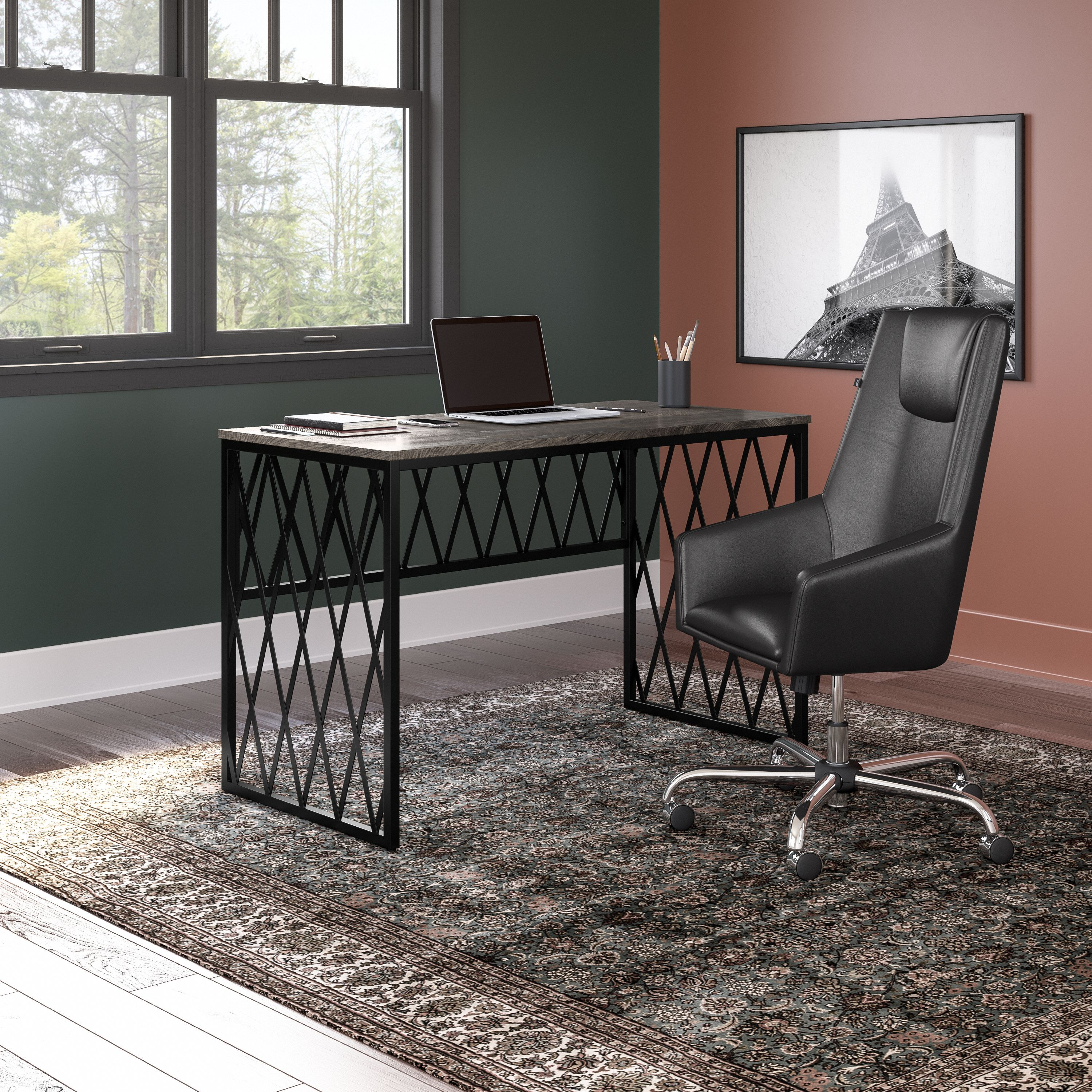 Shop Bush Furniture City Park 48W Industrial Writing Desk 01 CPD148GH-03 #color_dark gray hickory