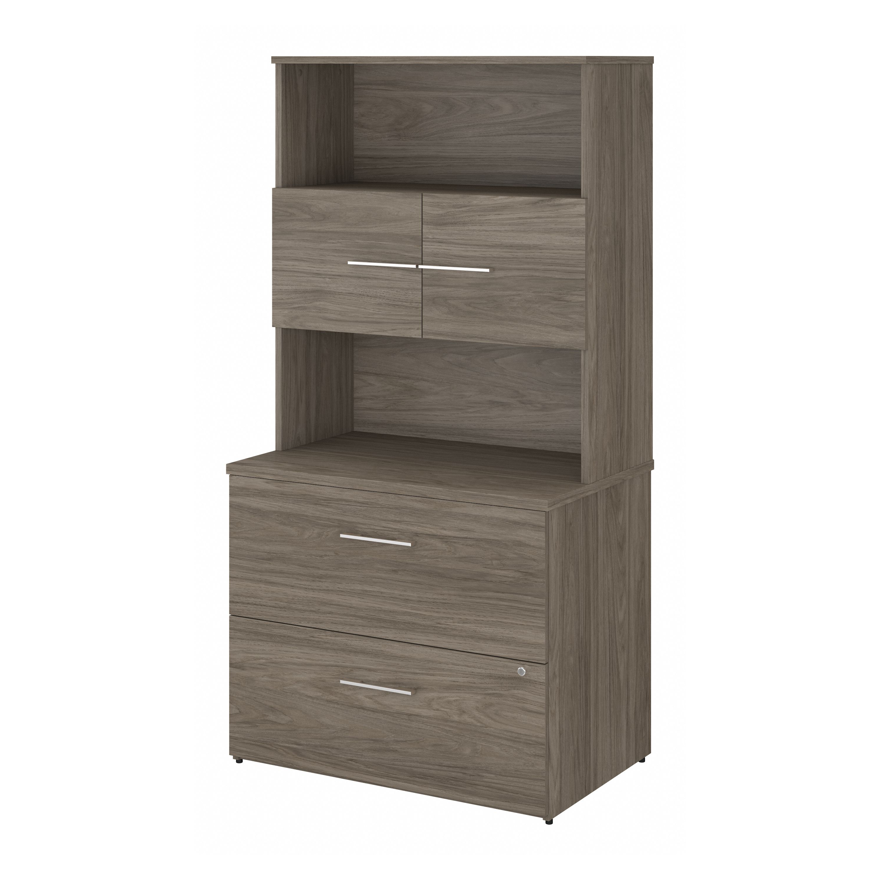 Shop Bush Business Furniture Office 500 36W 2 Drawer Lateral File Cabinet with Hutch 02 OF5007MHSU #color_modern hickory