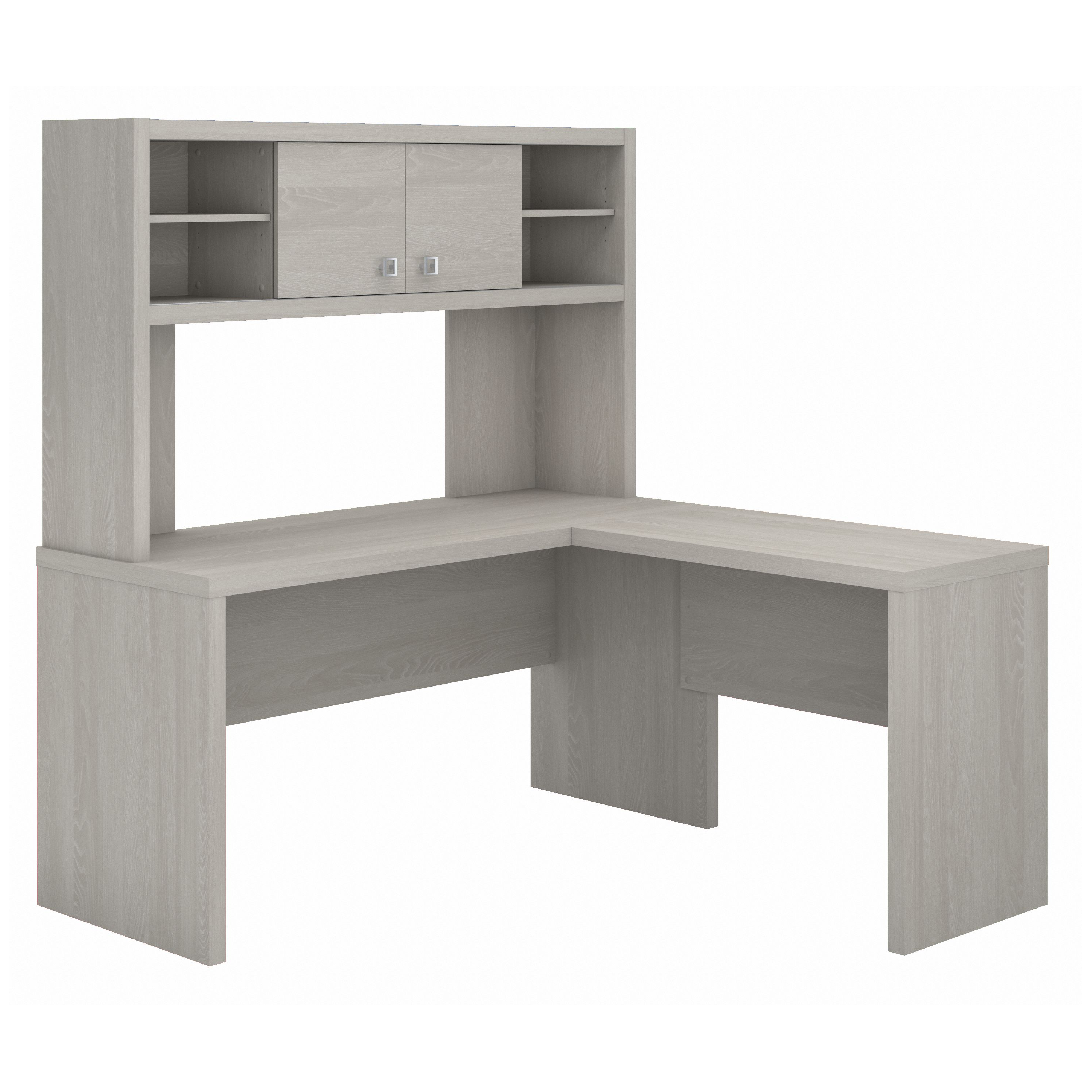 Shop Bush Business Furniture Echo L Shaped Desk with Hutch 02 ECH031GS #color_gray sand