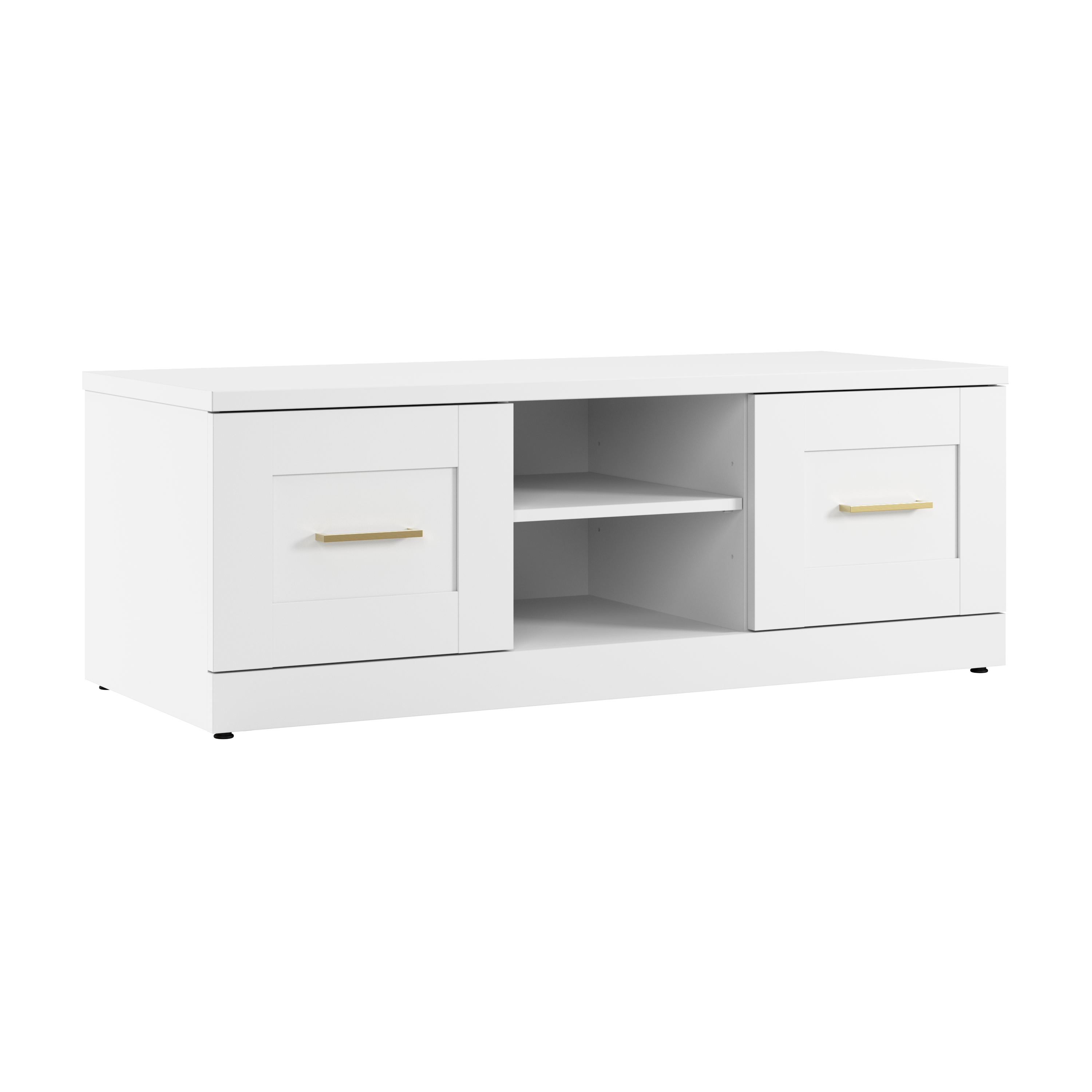 Shop Bush Furniture Hampton Heights 48W Shoe Bench with Doors 02 HHS448WH #color_white