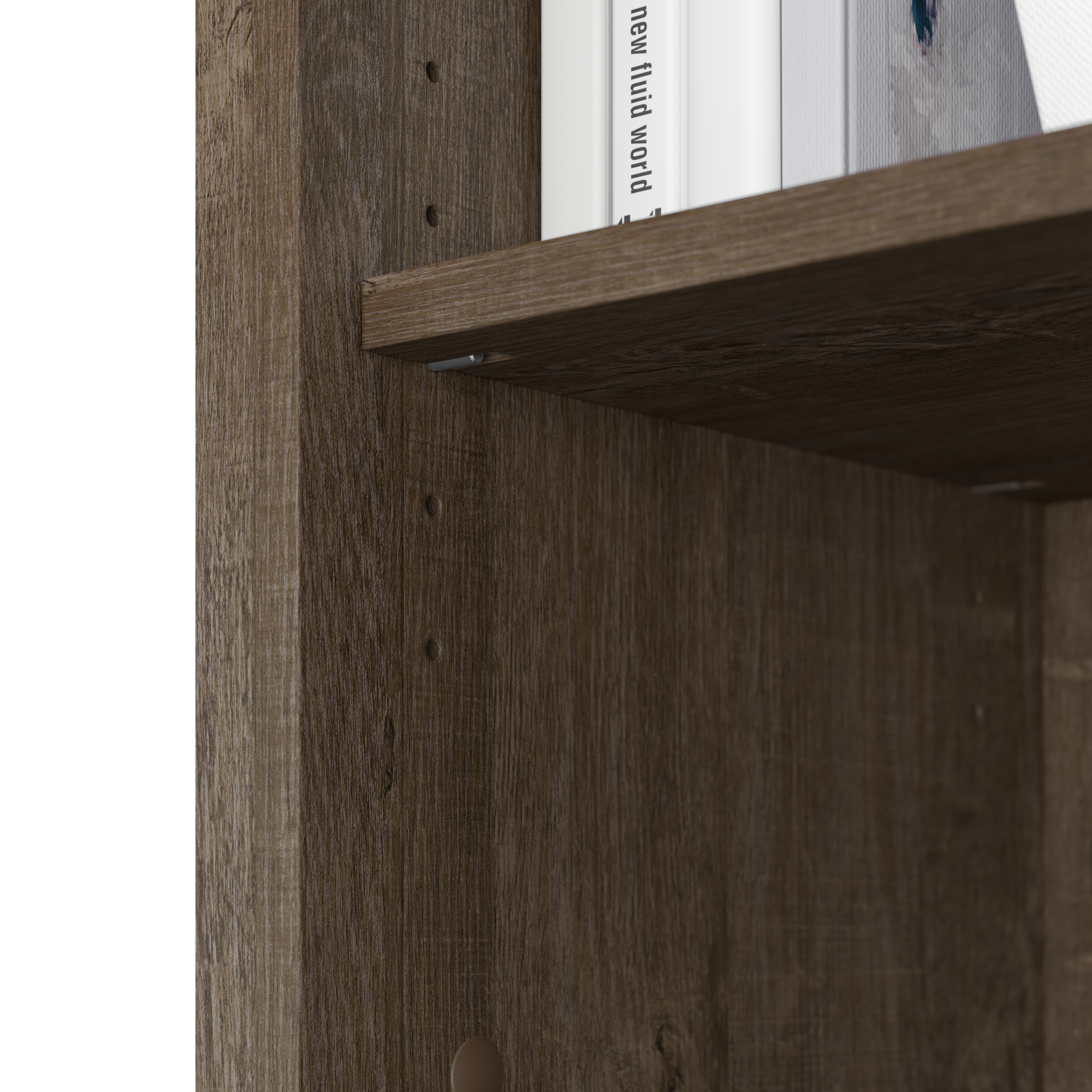 Shop Bush Furniture Salinas Tall 5 Shelf Bookcase - Set of 2 05 SAL036ABR #color_ash brown