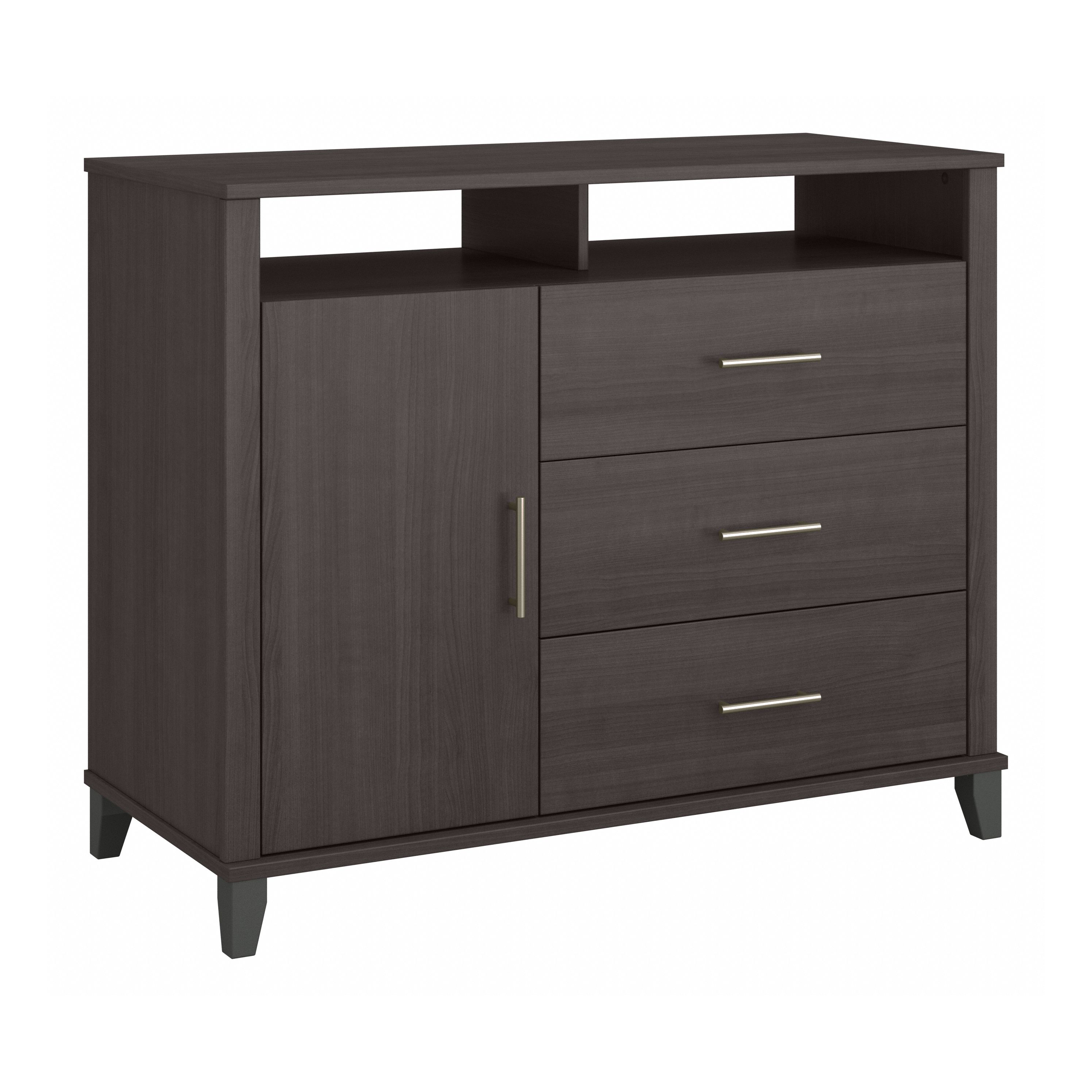 Shop Bush Furniture Somerset 3 Drawer Dresser and Bedroom TV Stand 02 STV148SGK #color_storm gray