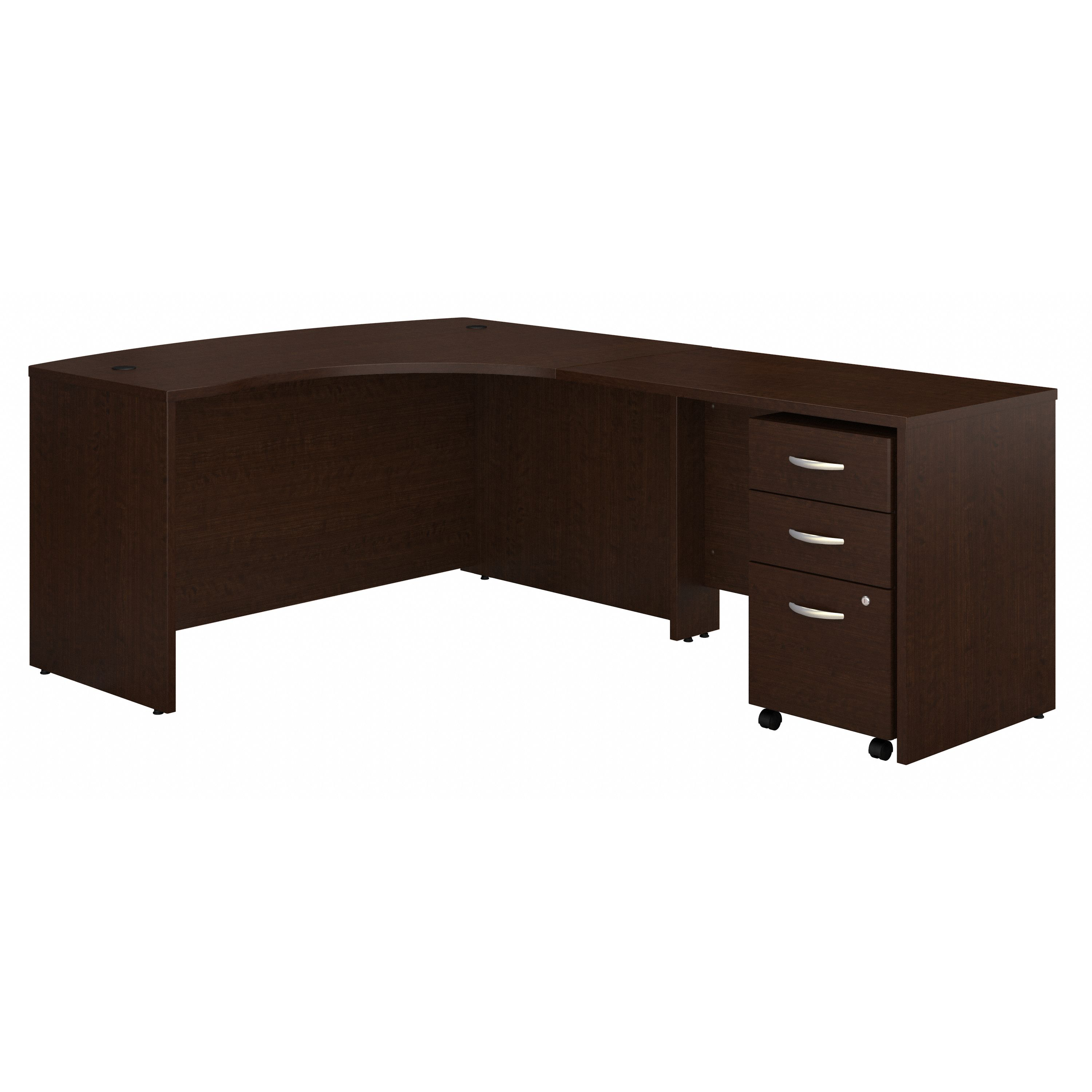 Shop Bush Business Furniture Series C Right Handed L Shaped Desk with Mobile File Cabinet 02 SRC007MRRSU #color_mocha cherry