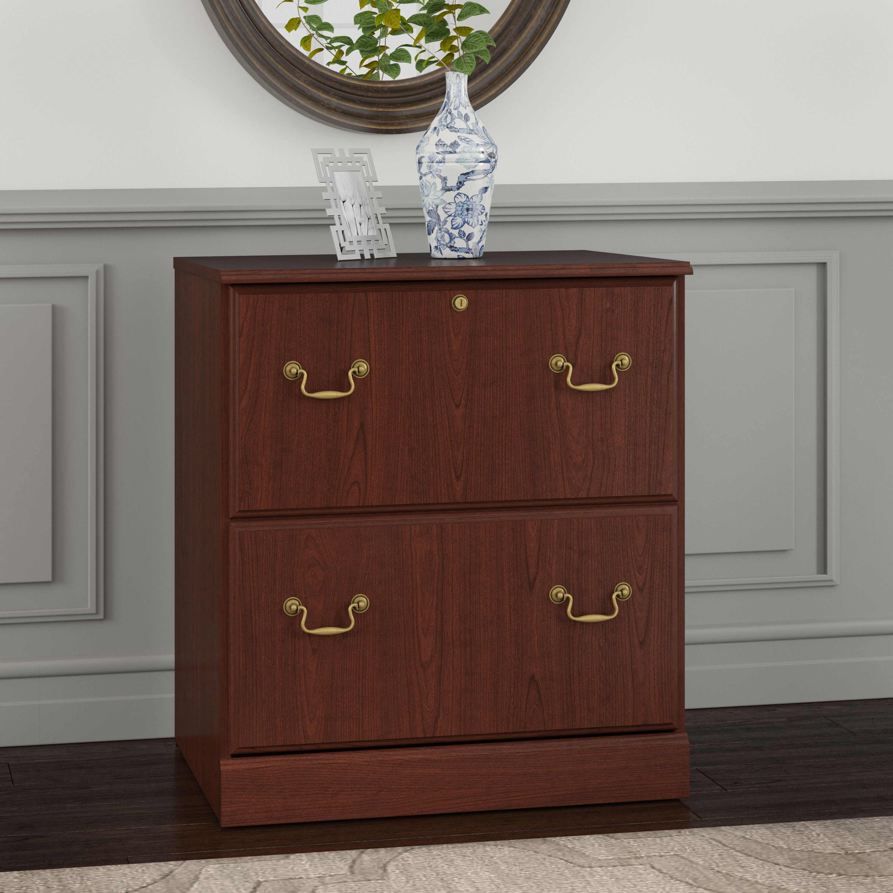 Shop Bush Furniture Saratoga 2 Drawer Lateral File Cabinet 01 EX45654-03 #color_harvest cherry