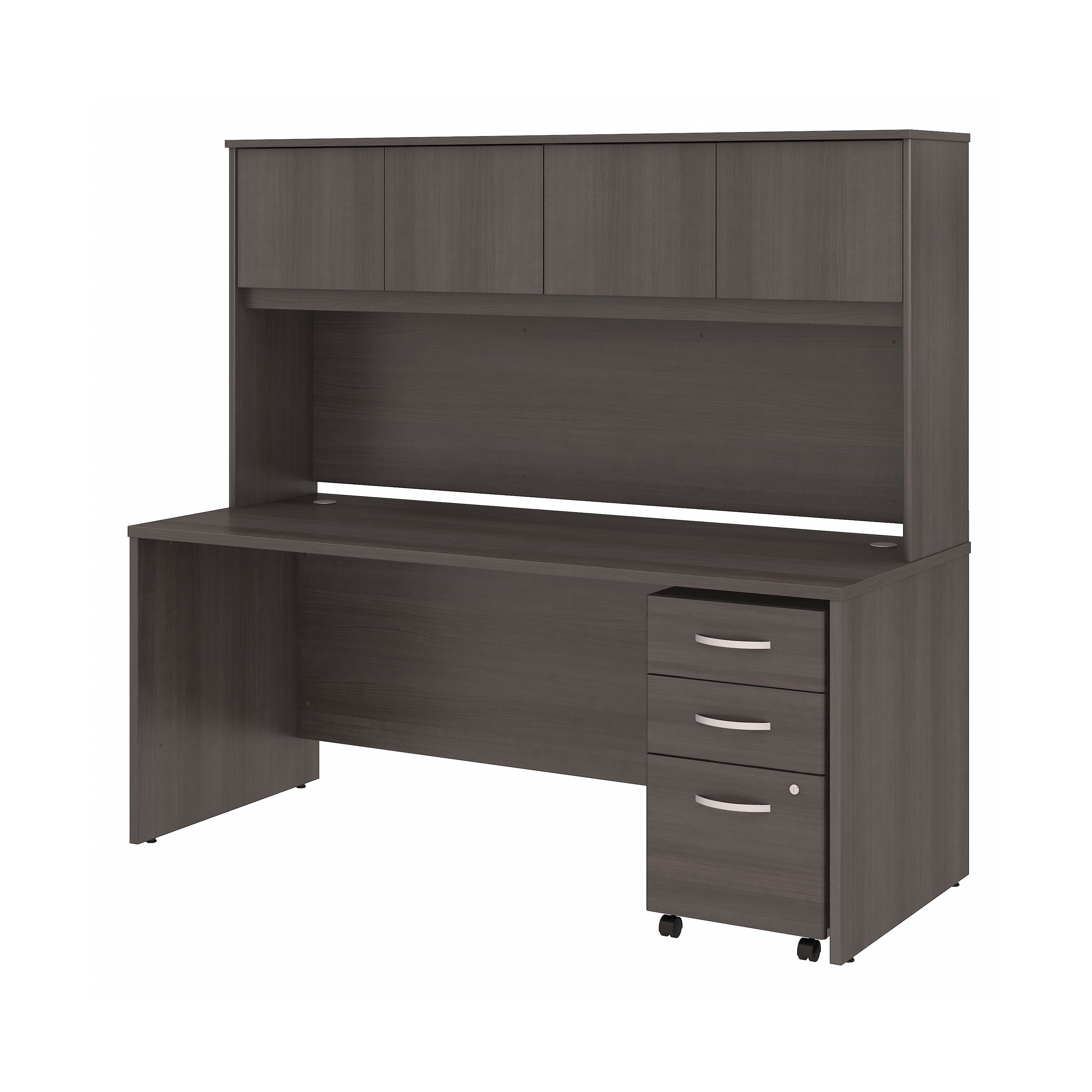 Shop Bush Business Furniture Studio C 72W x 30D Office Desk with Hutch and Mobile File Cabinet 02 STC011SGSU #color_storm gray