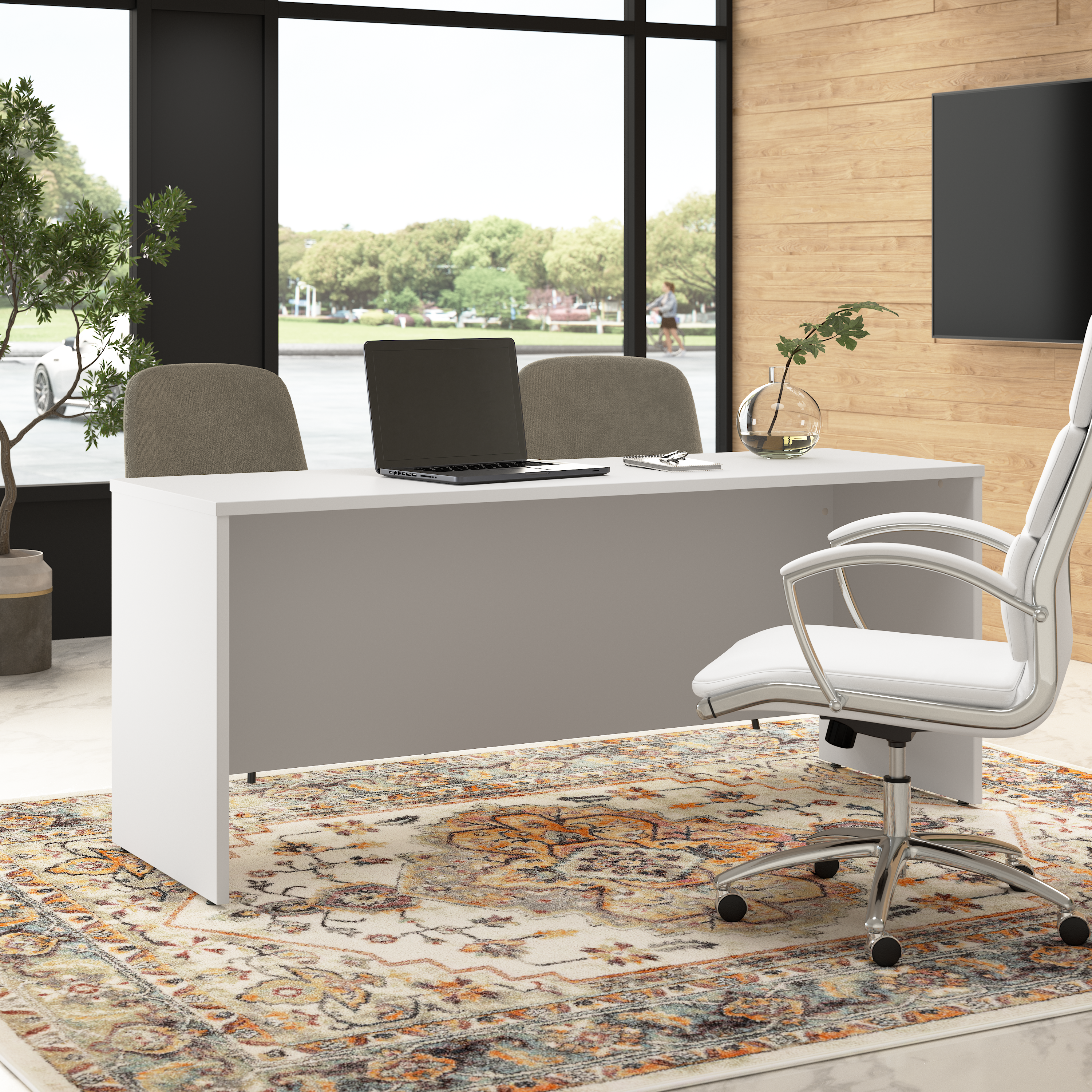 Shop Bush Business Furniture Hampton Heights 72W x 24D Credenza Desk 01 HHD272WH-Z #color_white