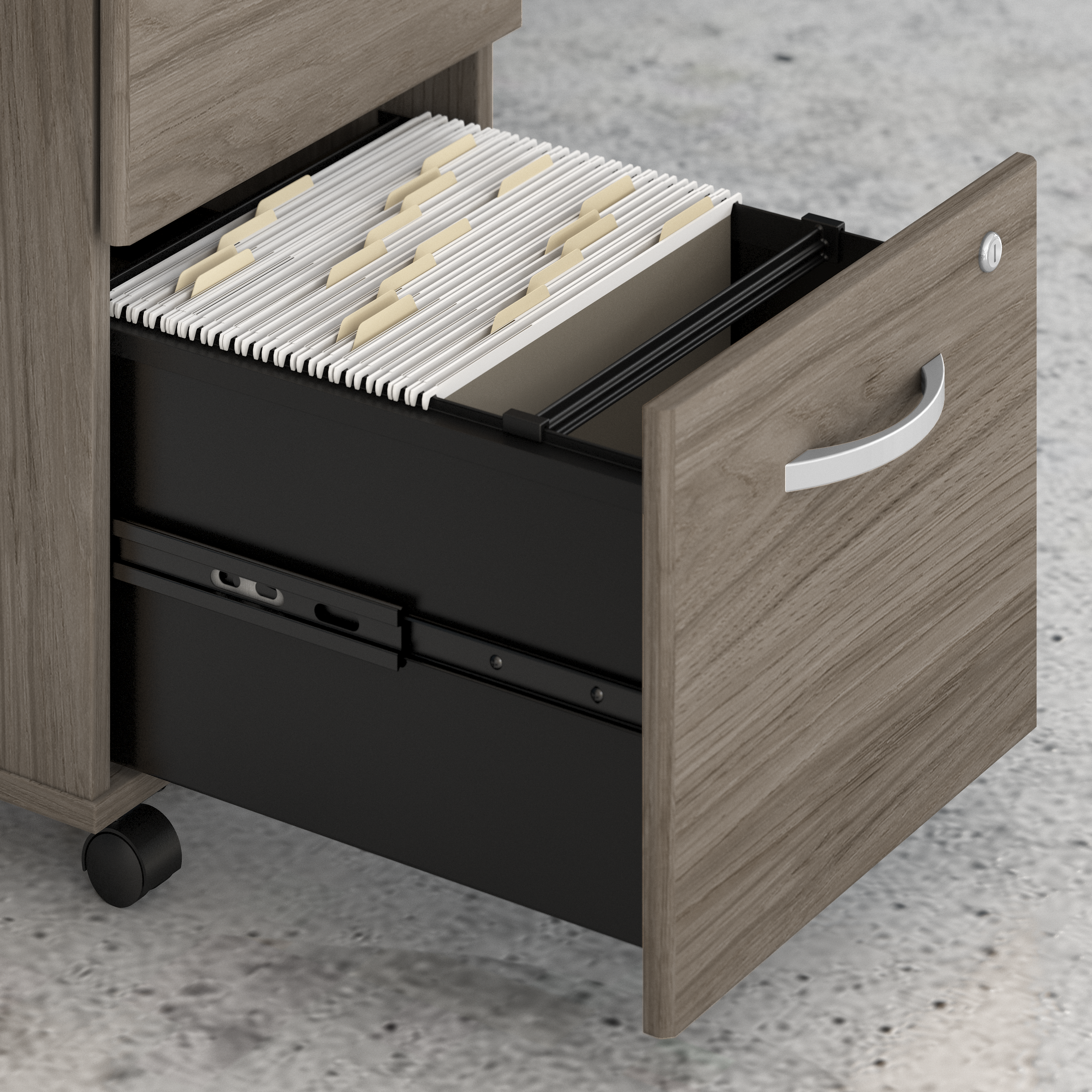 Shop Bush Business Furniture Hybrid 2 Drawer Mobile File Cabinet - Assembled 03 HYF116MHSU-Z #color_modern hickory
