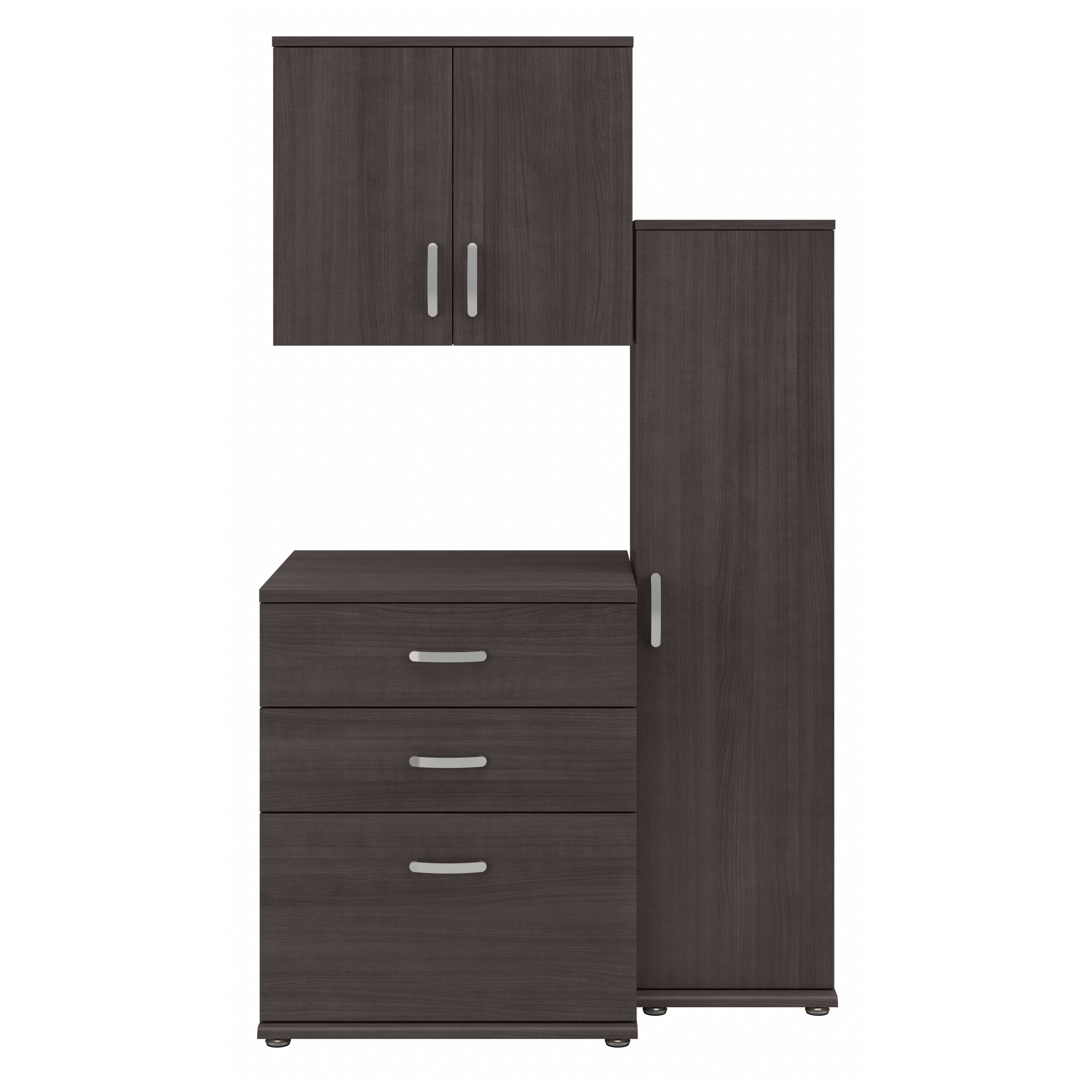 Shop Bush Business Furniture Universal 3 Piece Modular Laundry Room Storage Set with Floor and Wall Cabinets 02 LNS005SG #color_storm gray