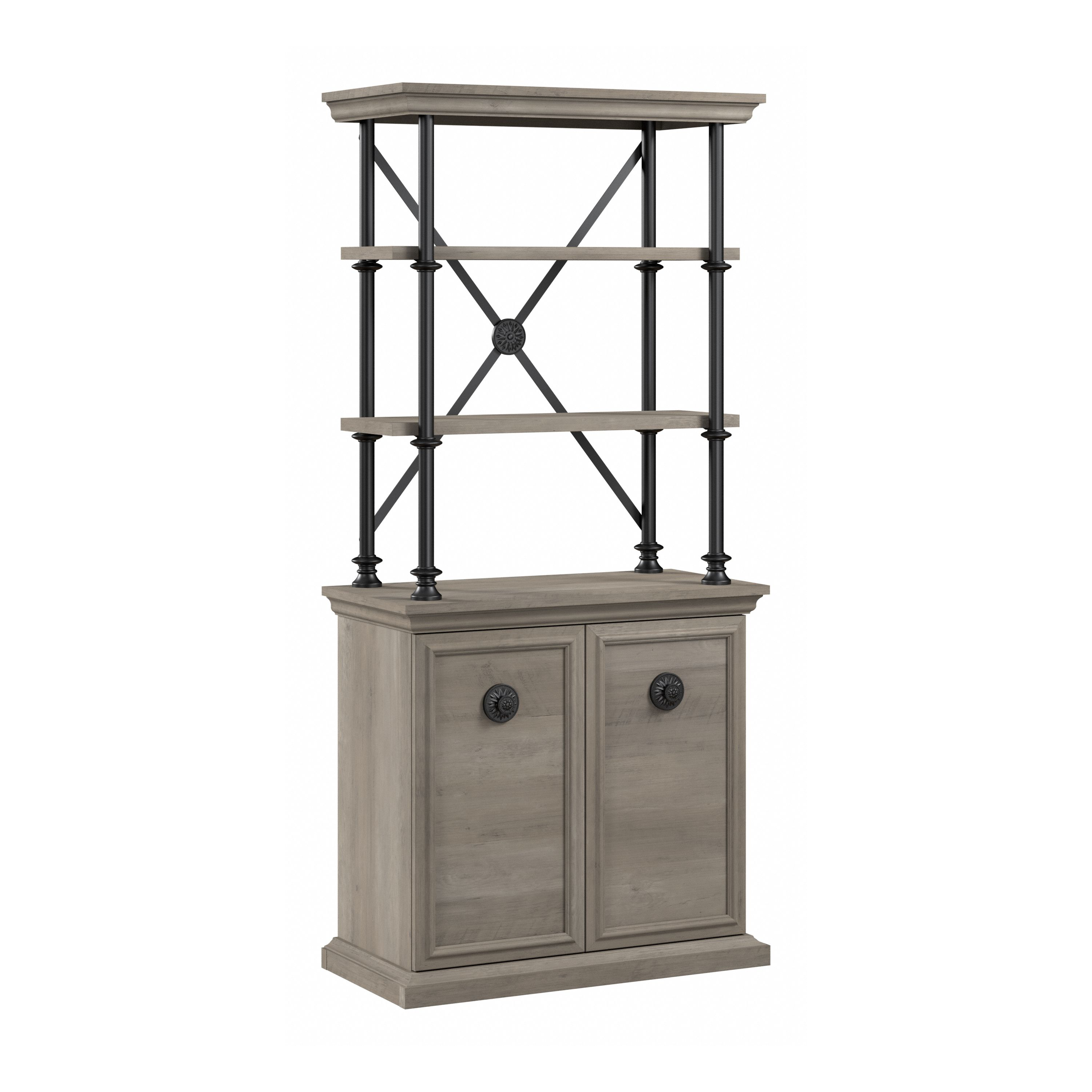 Shop Bush Furniture Coliseum Designer Bookcase with Doors 02 CSB169DG-03 #color_driftwood gray