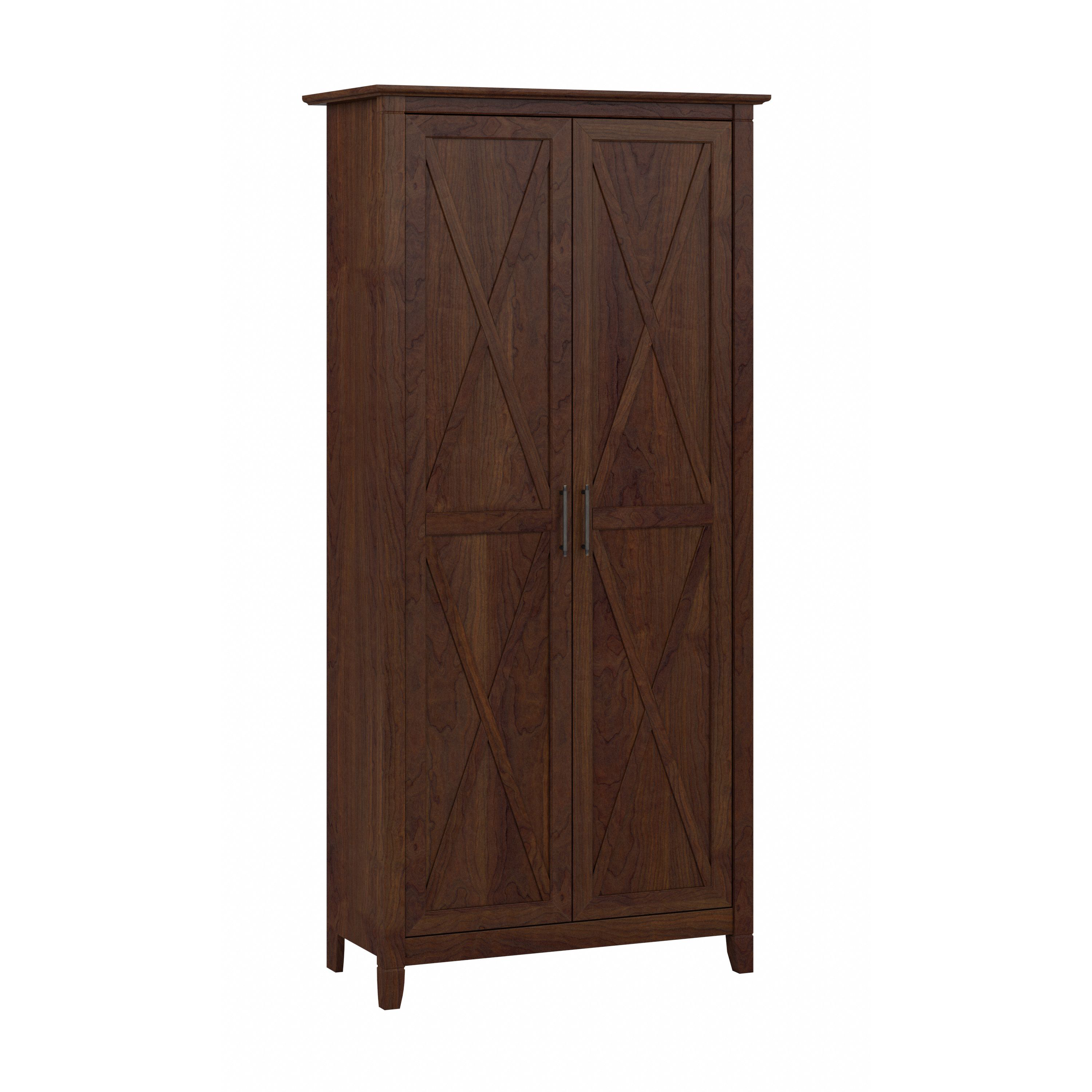 Shop Bush Furniture Key West Tall Storage Cabinet with Doors 02 KWS266BC-03 #color_bing cherry