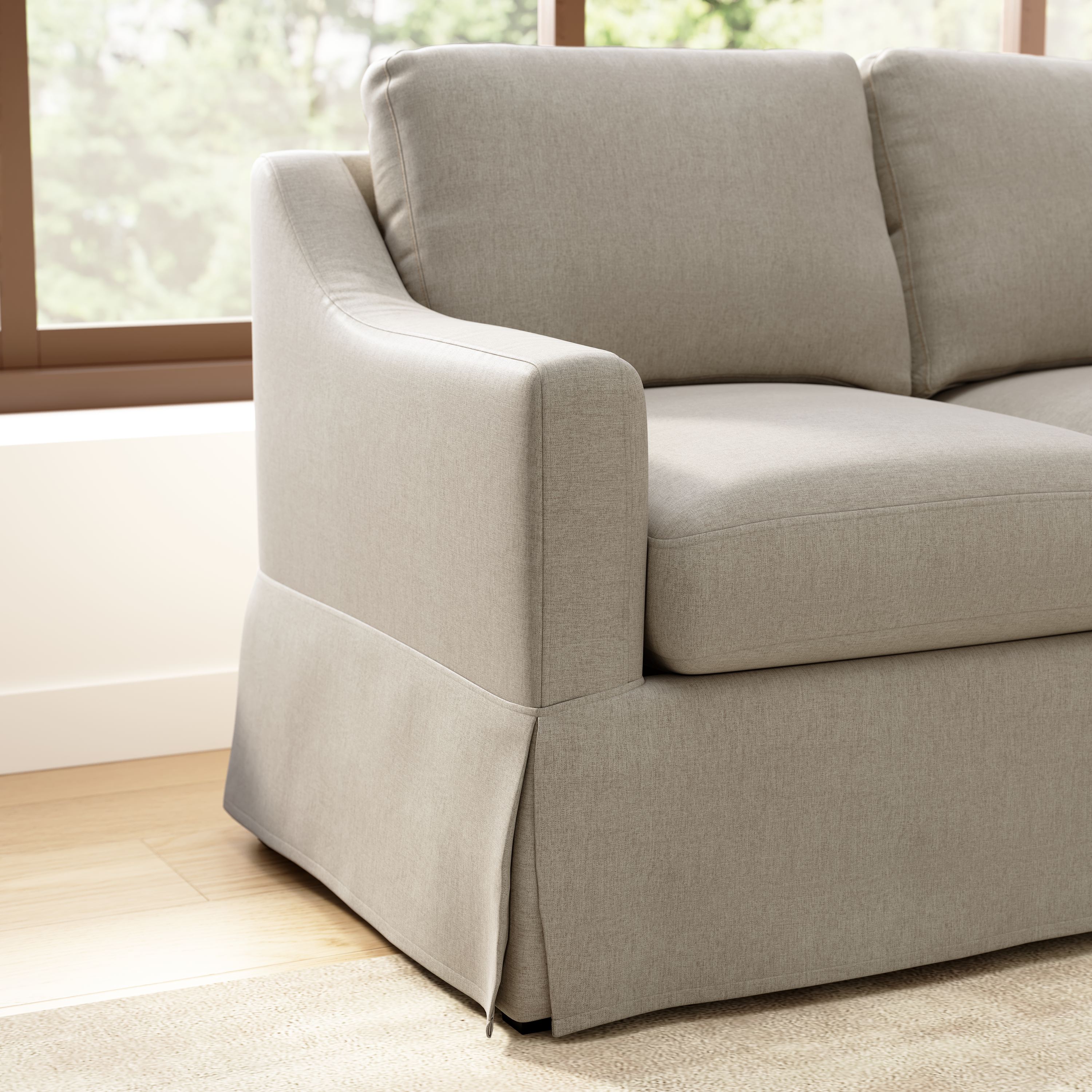 Shop Bush Home Harper 80W Sofa with Slipcover HAR010SDB 4 #color_sand basketweave fabric