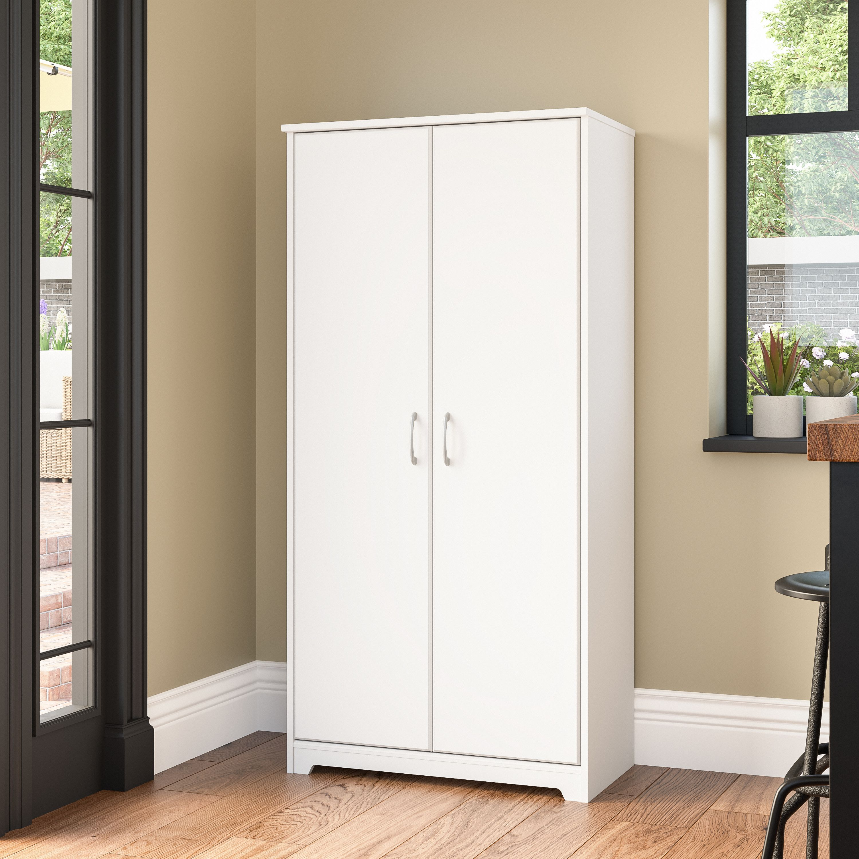 Shop Bush Furniture Cabot Tall Kitchen Pantry Cabinet with Doors 01 WC31999-Z #color_white