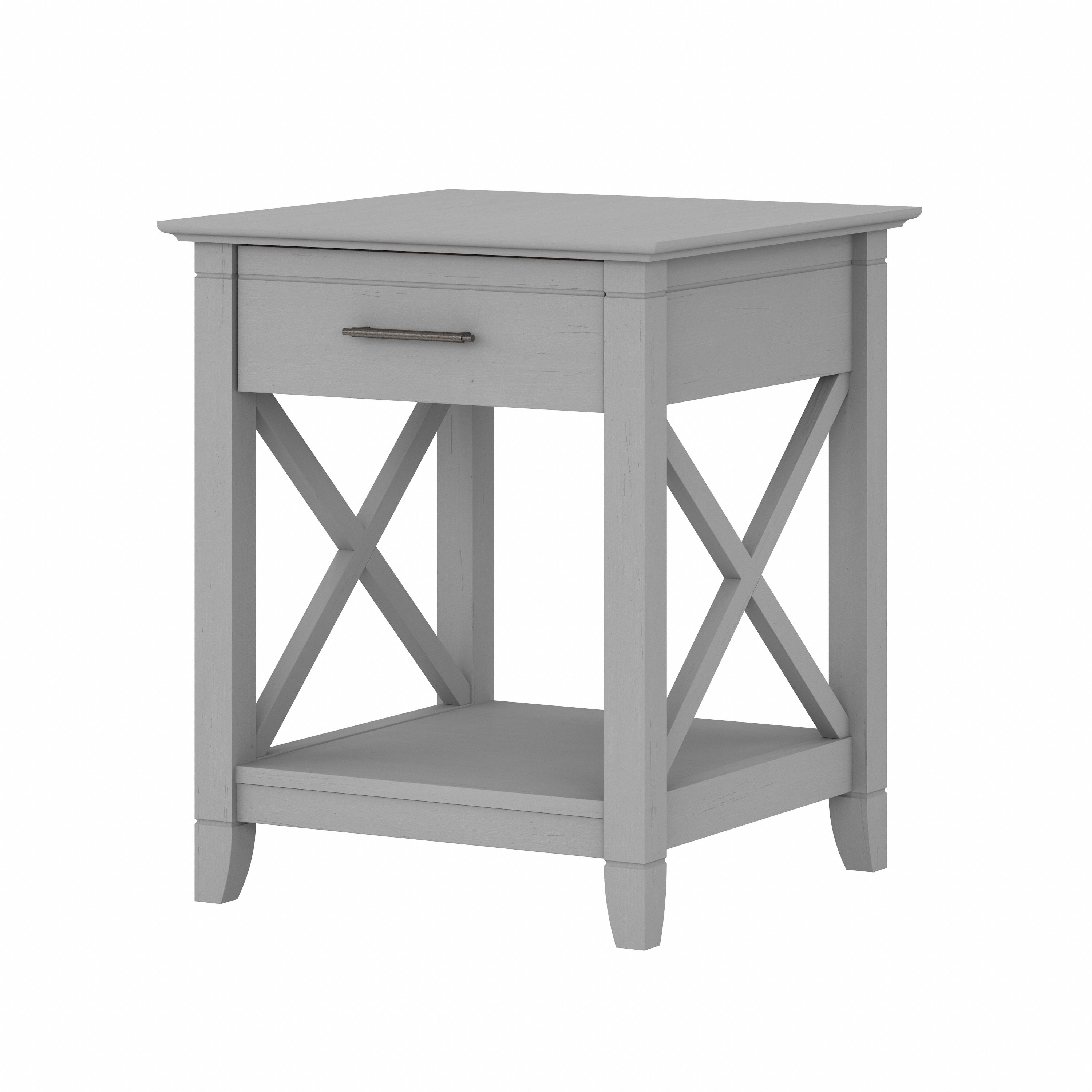 Shop Bush Furniture Key West End Table with Storage 02 KWT120CG-03 #color_cape cod gray