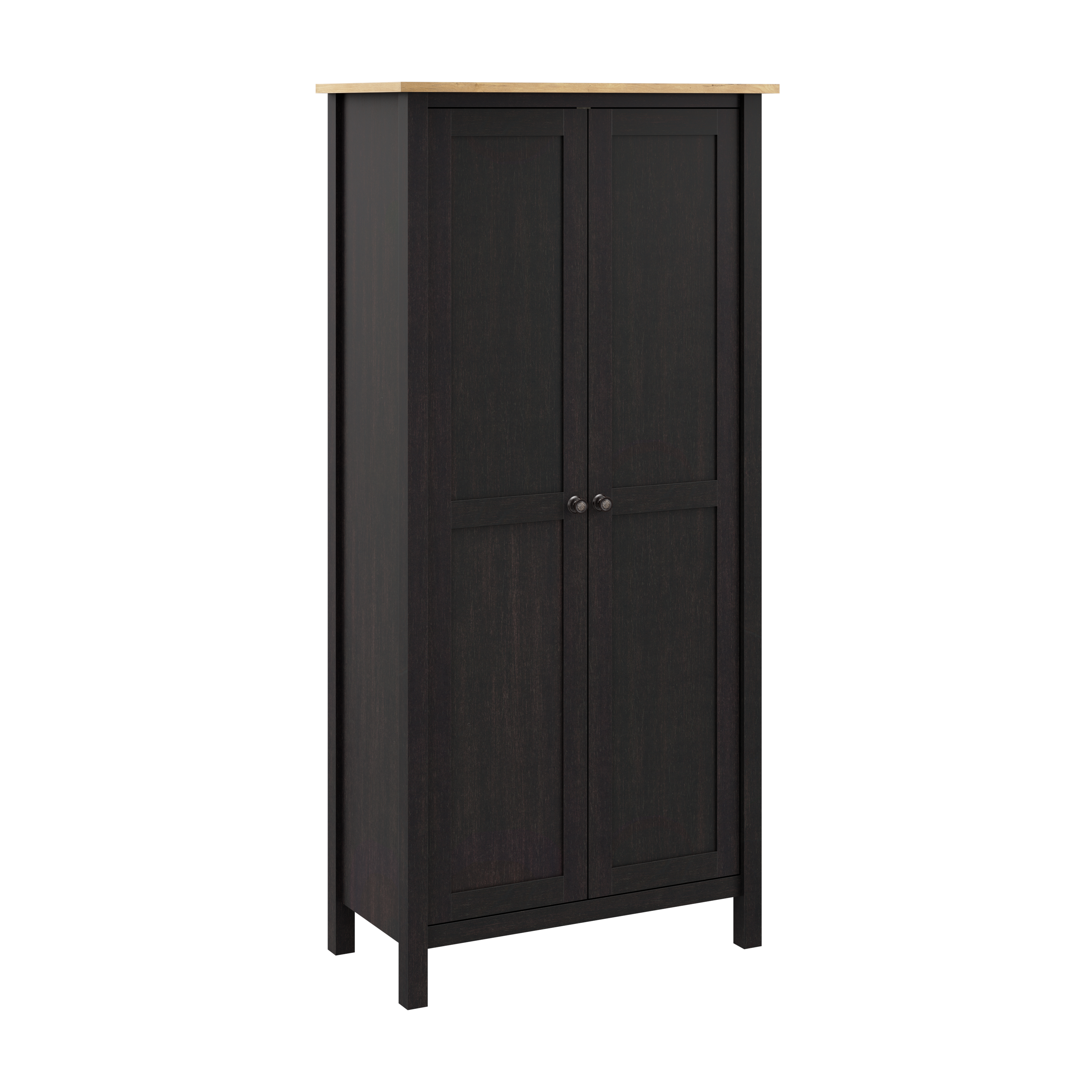 Shop Bush Furniture Mayfield Tall Storage Cabinet with Doors 02 MAS132V2P-03 #color_vintage black/reclaimed pine