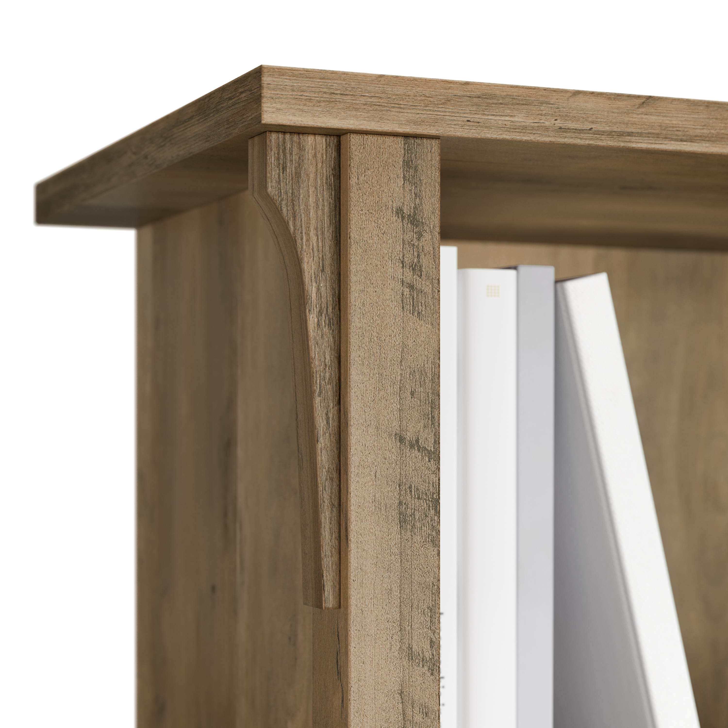 Shop Bush Furniture Salinas 60W Hutch for L Shaped Desk 04 SAH160RCP-03 #color_reclaimed pine