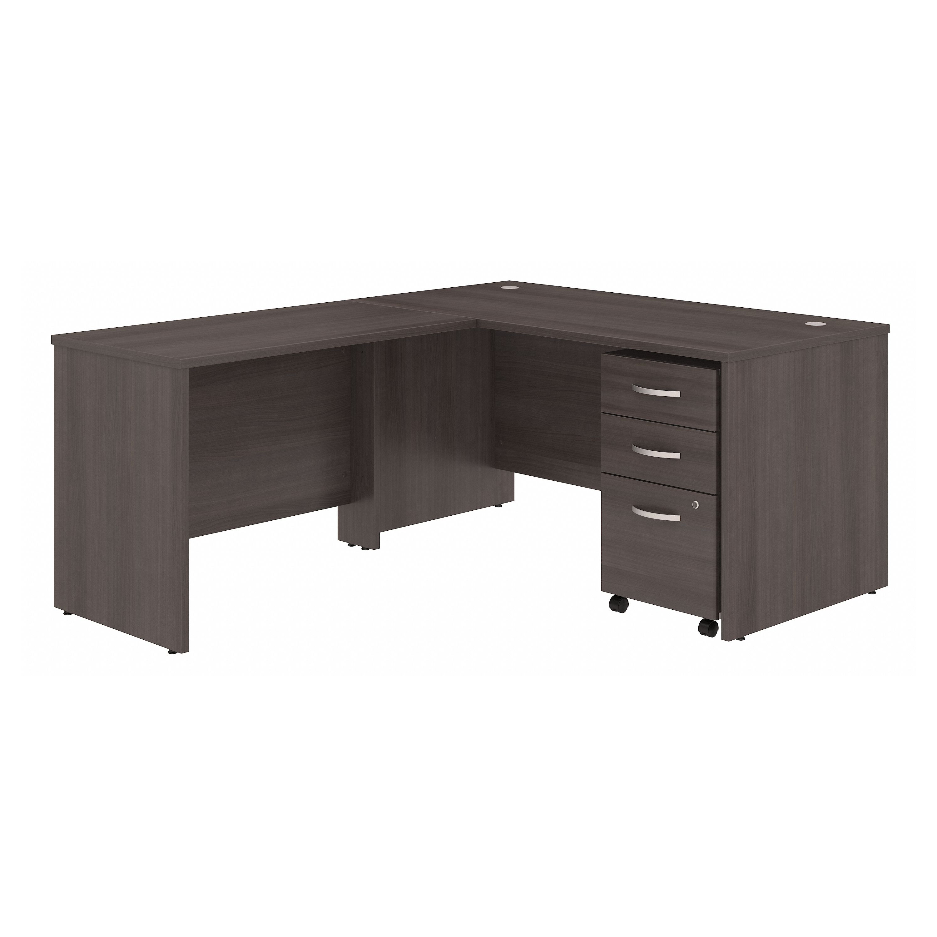 Shop Bush Business Furniture Studio C 60W x 30D L Shaped Desk with Mobile File Cabinet and 42W Return 02 STC008SGSU #color_storm gray