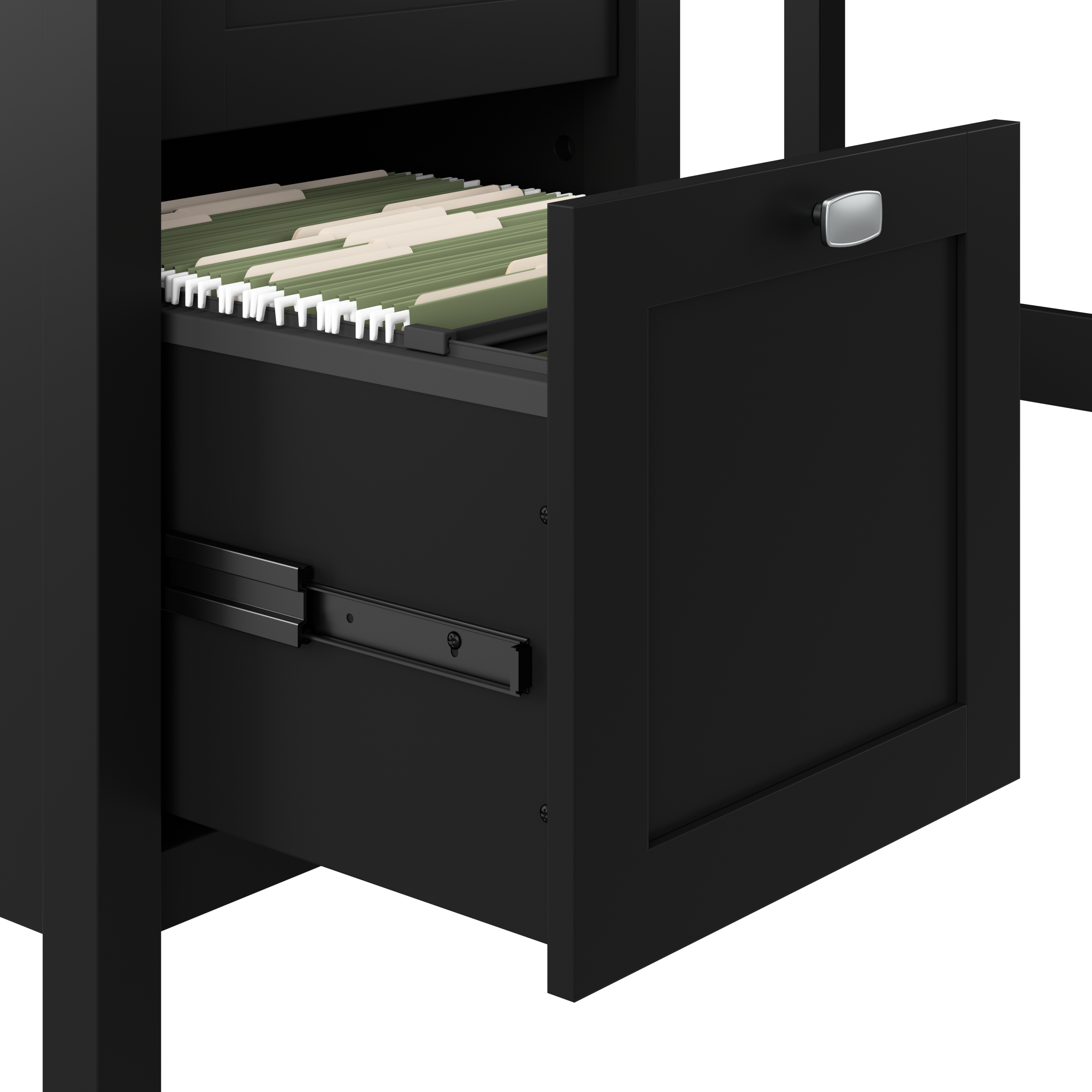 Shop Bush Furniture Broadview 54W Computer Desk with Drawers and Desktop Organizer 04 BD005CBL #color_classic black