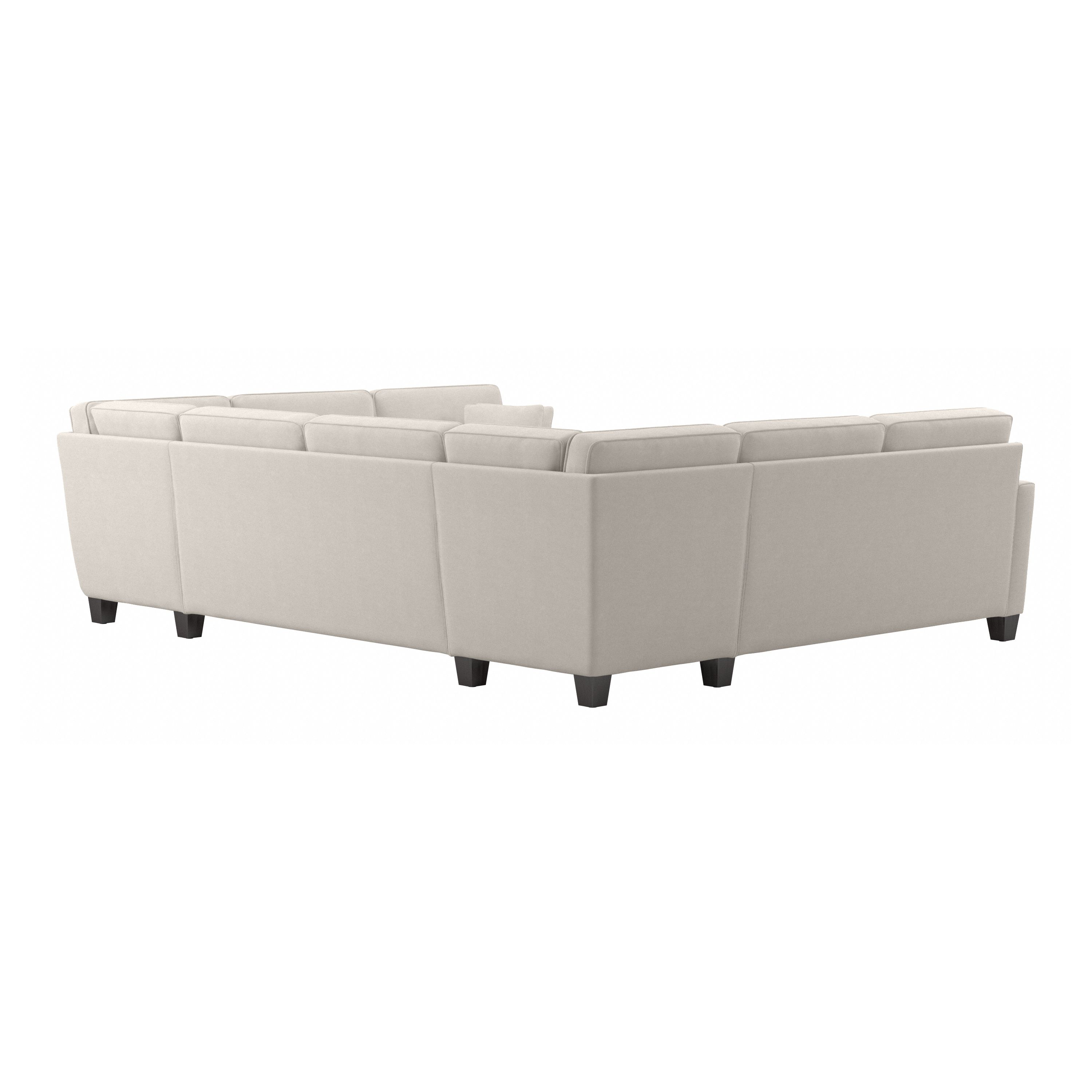 Shop Bush Furniture Flare 125W U Shaped Sectional Couch 11 FLY123SLBM-03K #color_light beige microsuede fabric
