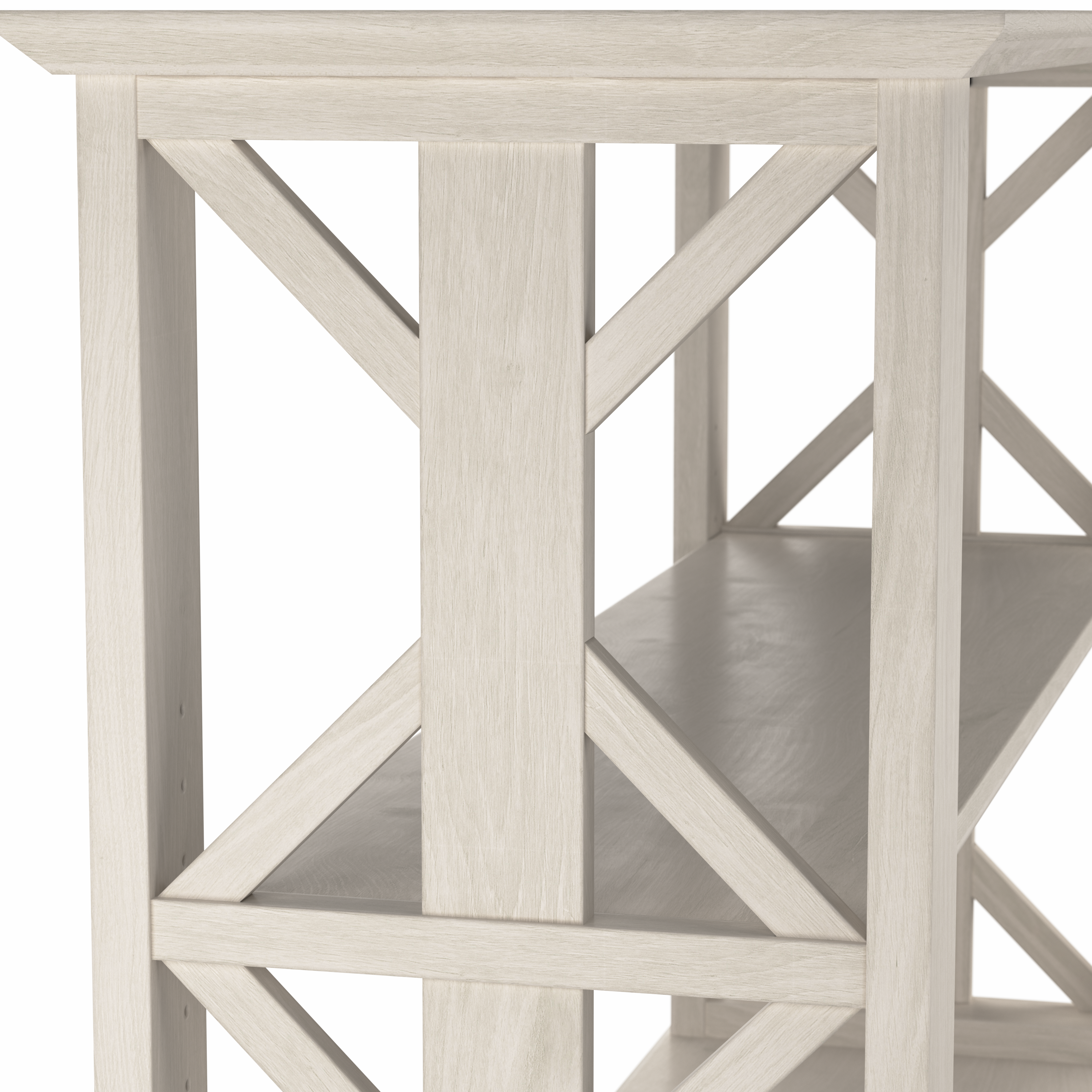 Shop Bush Furniture Homestead Console Table with Shelves 03 HOT248LW-03 #color_linen white oak