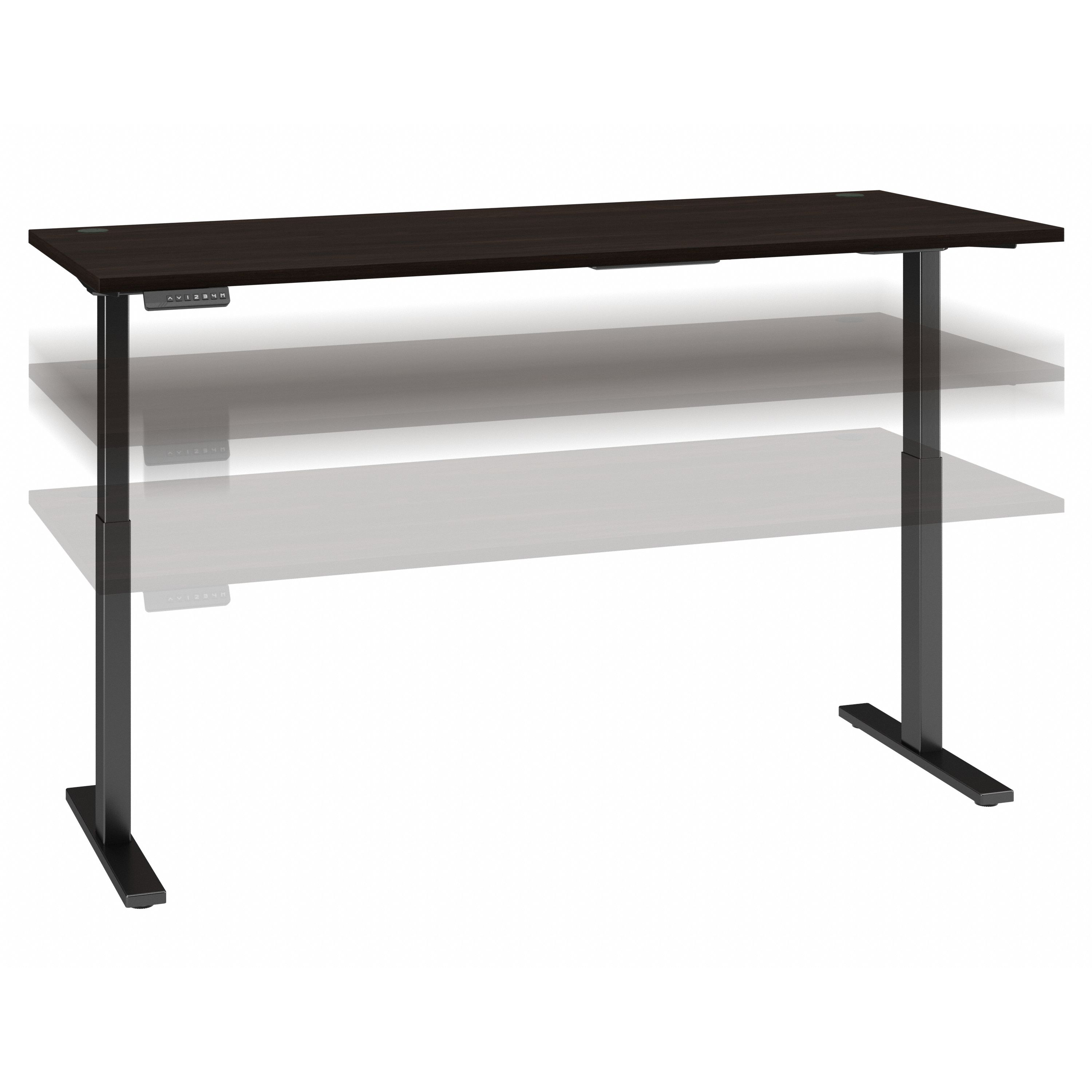 Shop Move 60 Series by Bush Business Furniture 72W x 30D Height Adjustable Standing Desk 02 M6S7230BWBK #color_black walnut/black powder coat