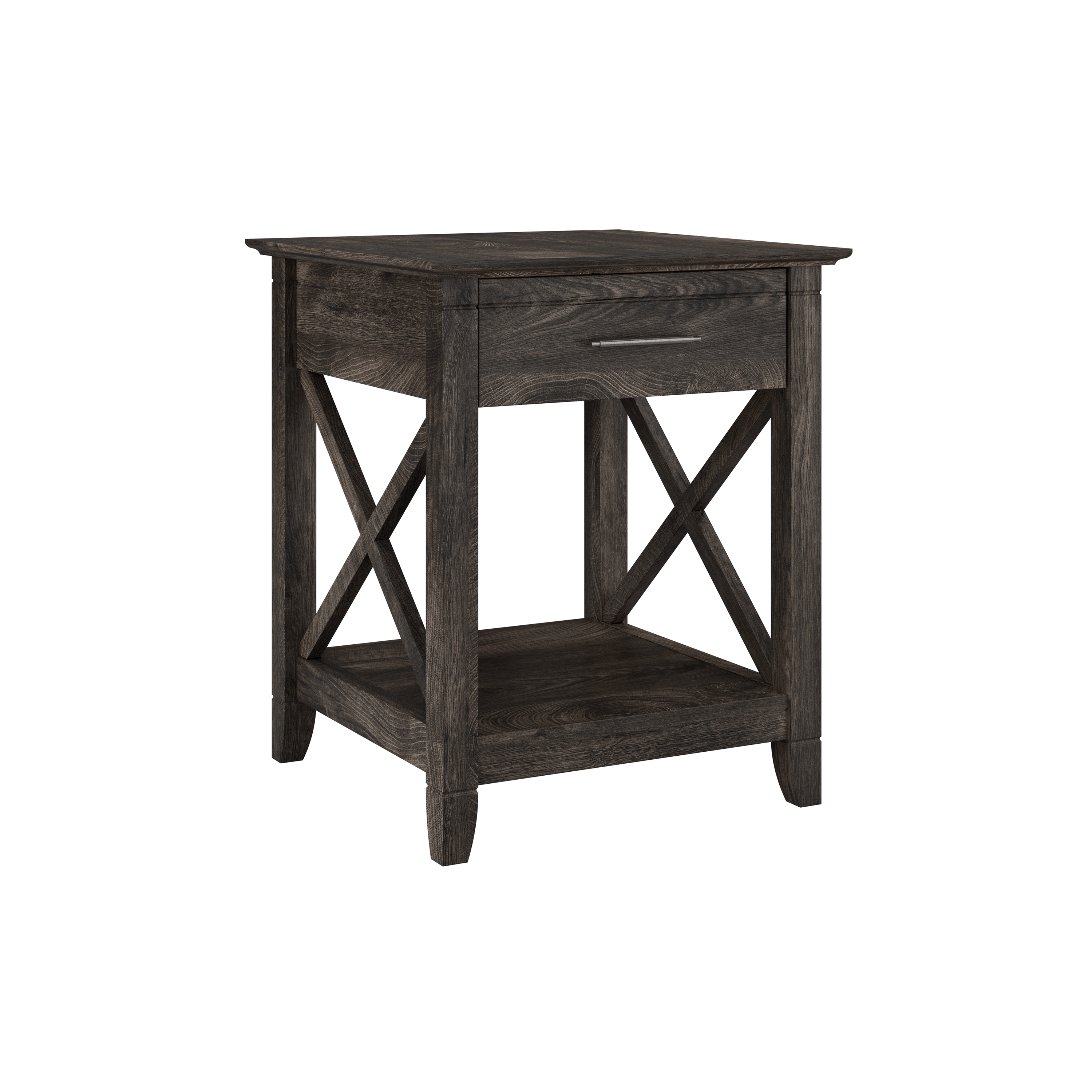 Shop Bush Furniture Key West End Table with Storage 02 KWT120GH-03 #color_dark gray hickory