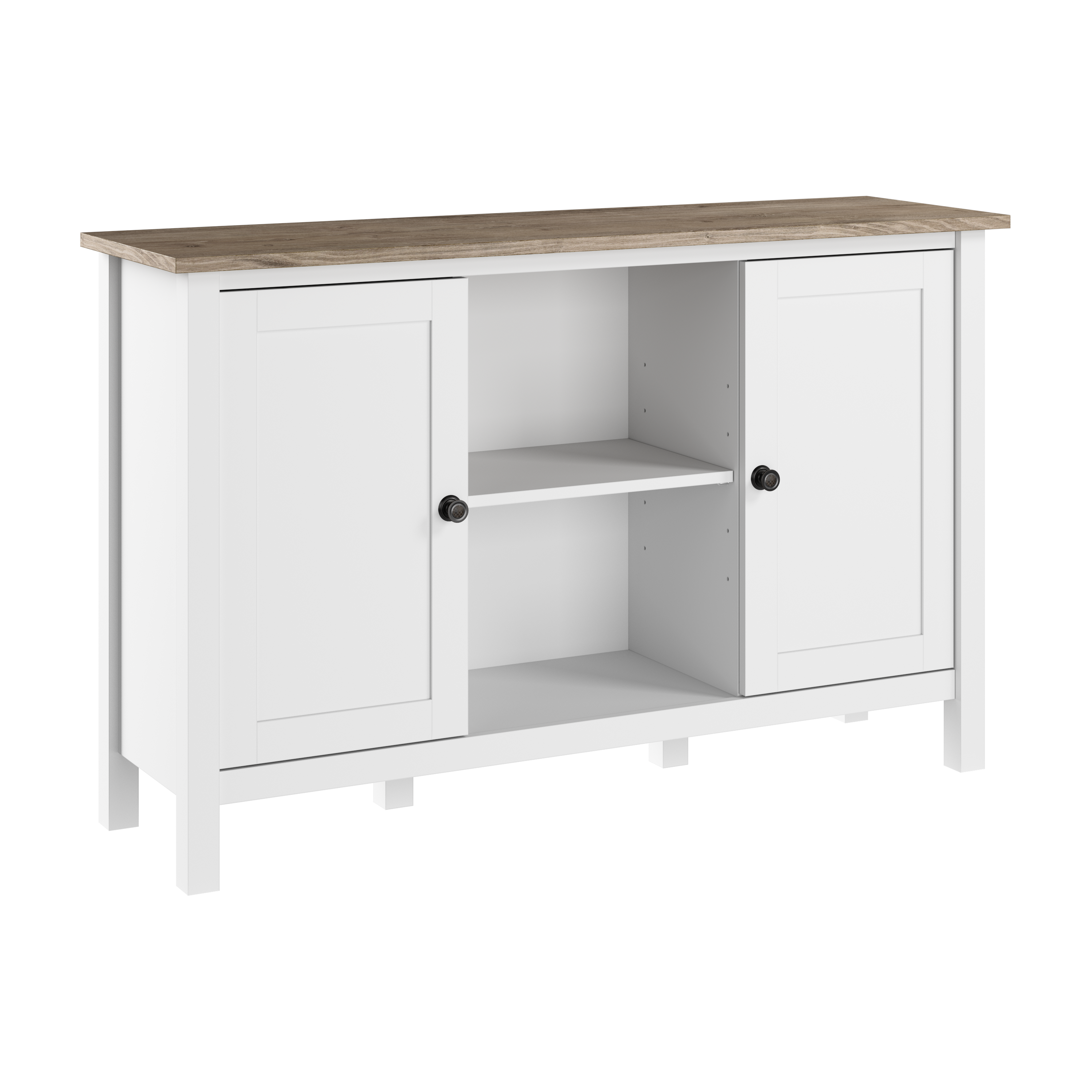 Shop Bush Furniture Mayfield Accent Cabinet with Doors 02 MAS148GW2-03 #color_shiplap gray/pure white