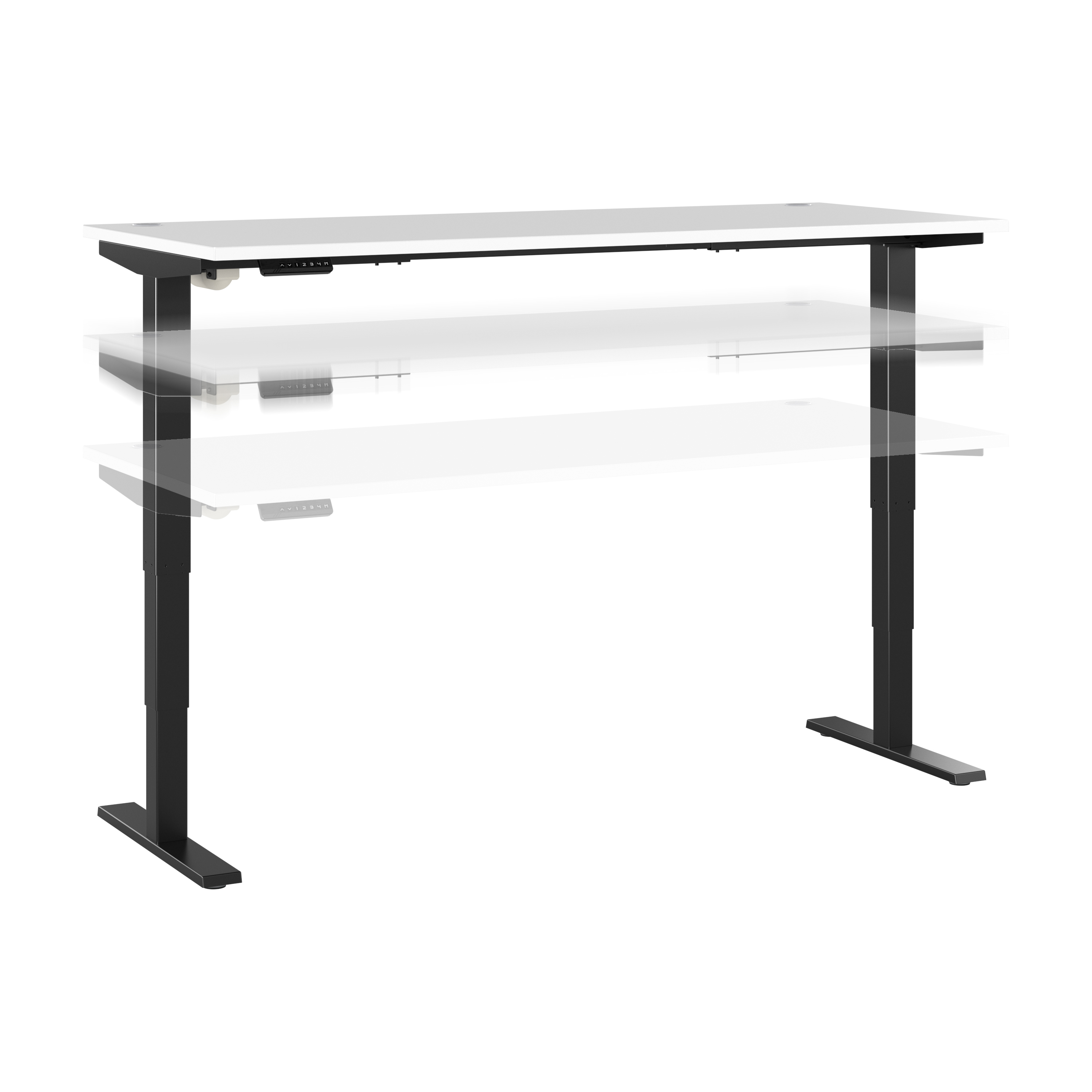 Shop Move 40 Series by Bush Business Furniture 72W x 30D Electric Height Adjustable Standing Desk 02 M4S7230WHBK #color_white/black powder coat
