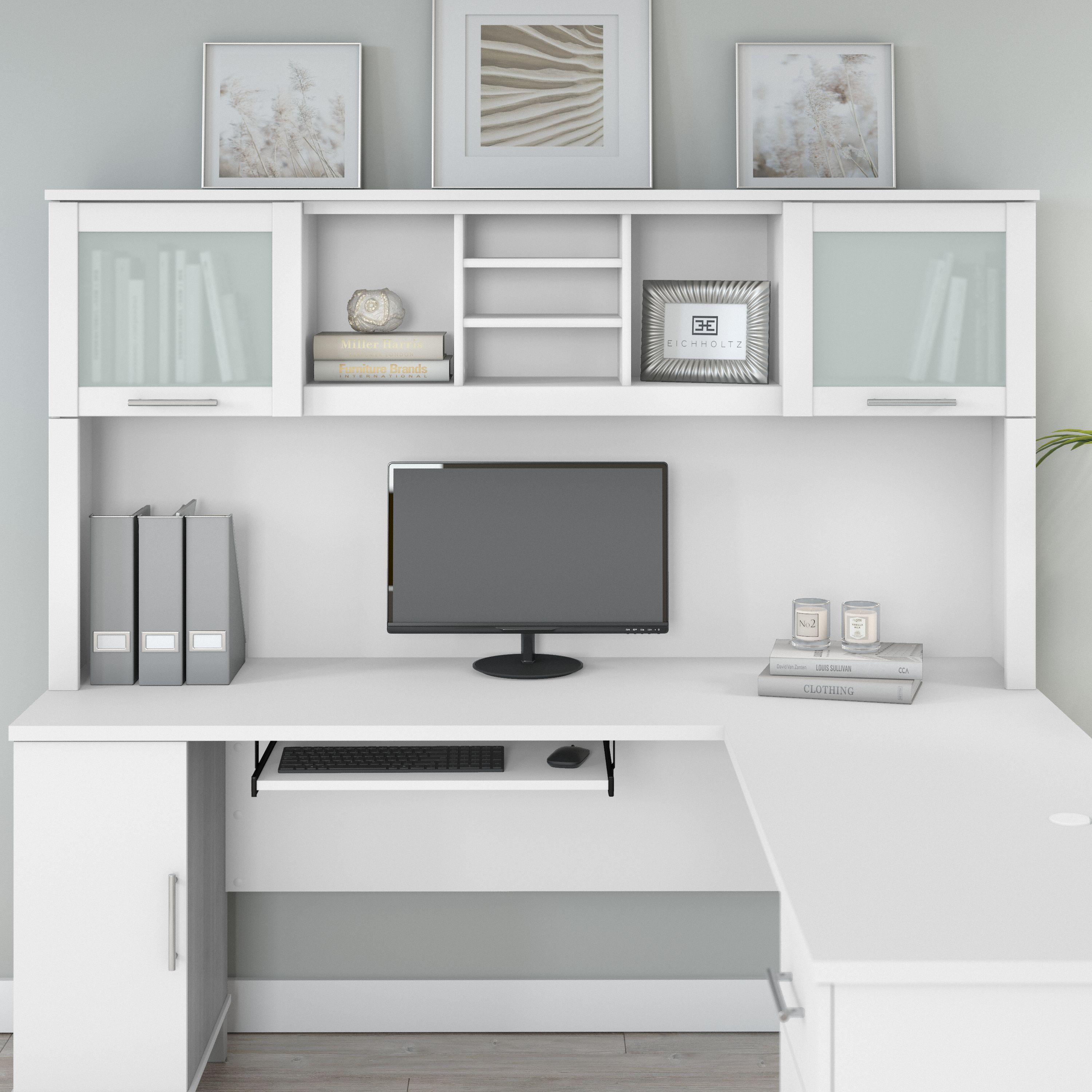 Shop Bush Furniture Somerset 72W Desk Hutch 01 WC81911 #color_white