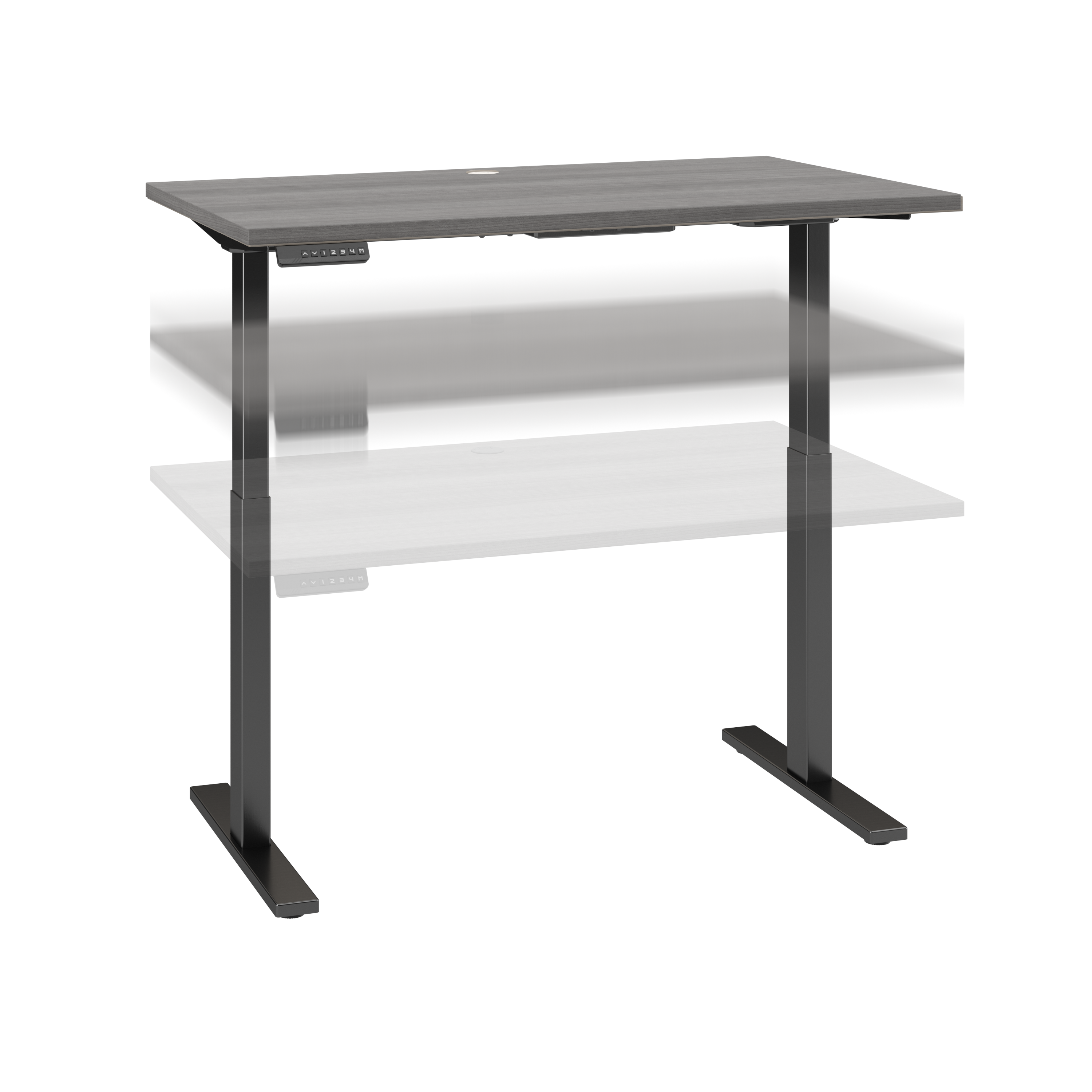 Shop Move 60 Series by Bush Business Furniture 48W x 24D Electric Height Adjustable Standing Desk 02 M6S4824PGBK #color_platinum gray/black powder coat