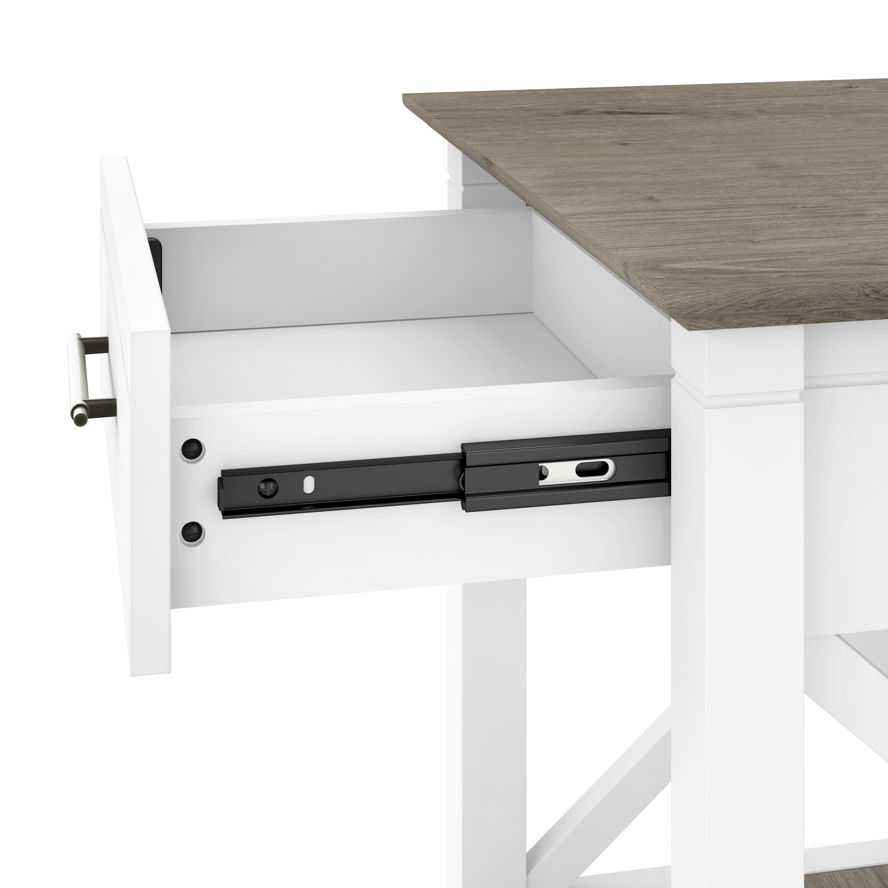 Shop Bush Furniture Key West End Table with Storage 03 KWT120G2W-03 #color_shiplap gray/pure white